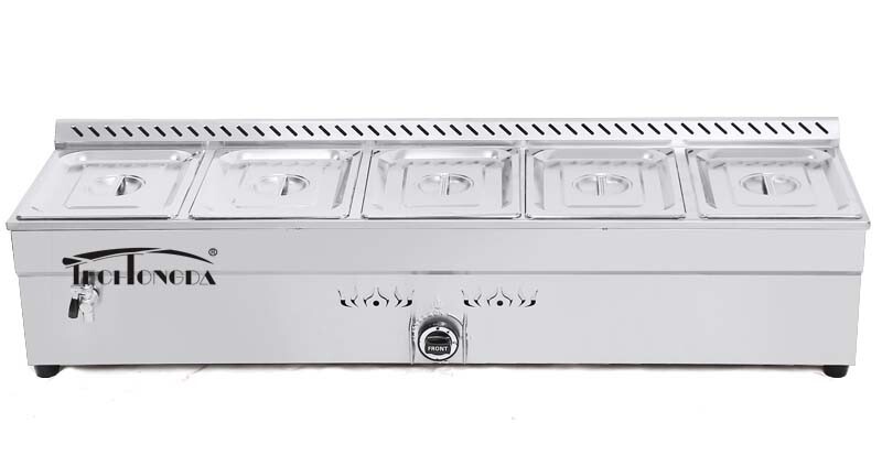 5-Deep Pan Propane Gas Steam Table Food Warmer/LPG Warm Soup Tank Size5*1/2