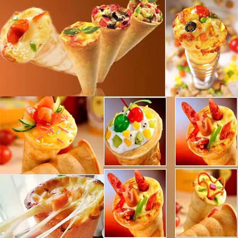 Automatic Pizza Cone Molder Pizza Cone Forming Machine to Make Pizza 4Molds 110V