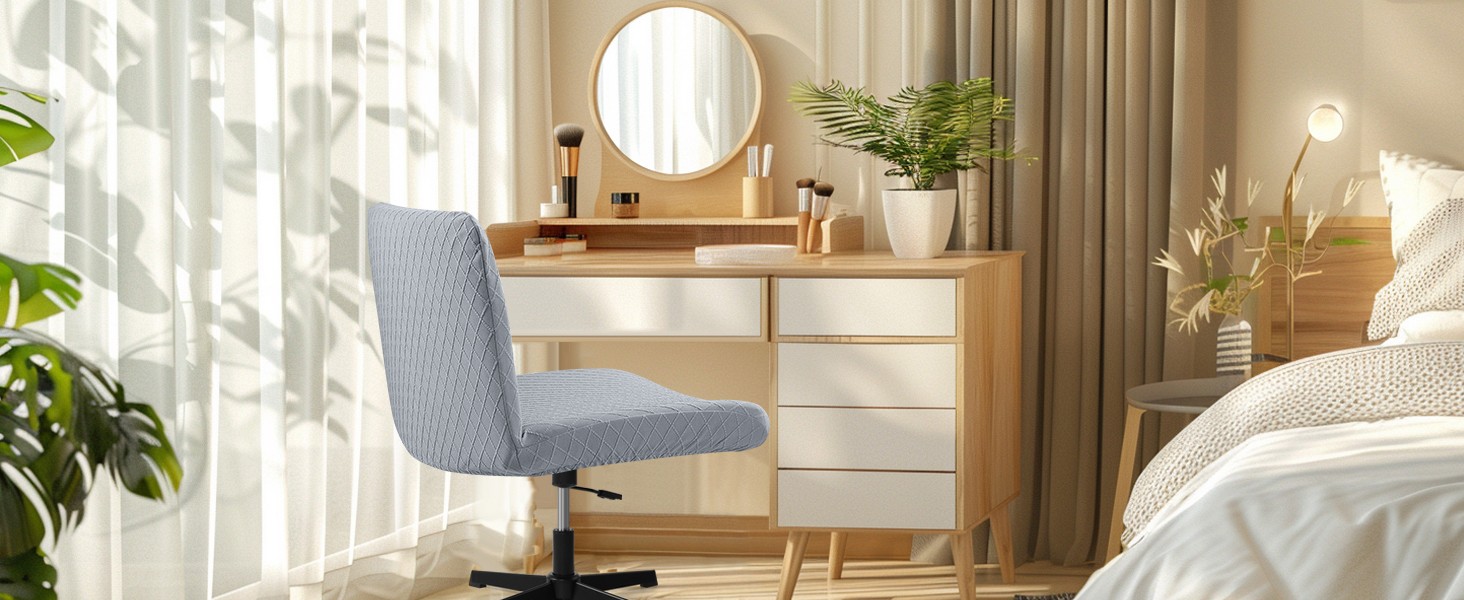 Waterproof Criss Cross Chair Cover, Stretch Jacquard Armless Chairs Slipcover