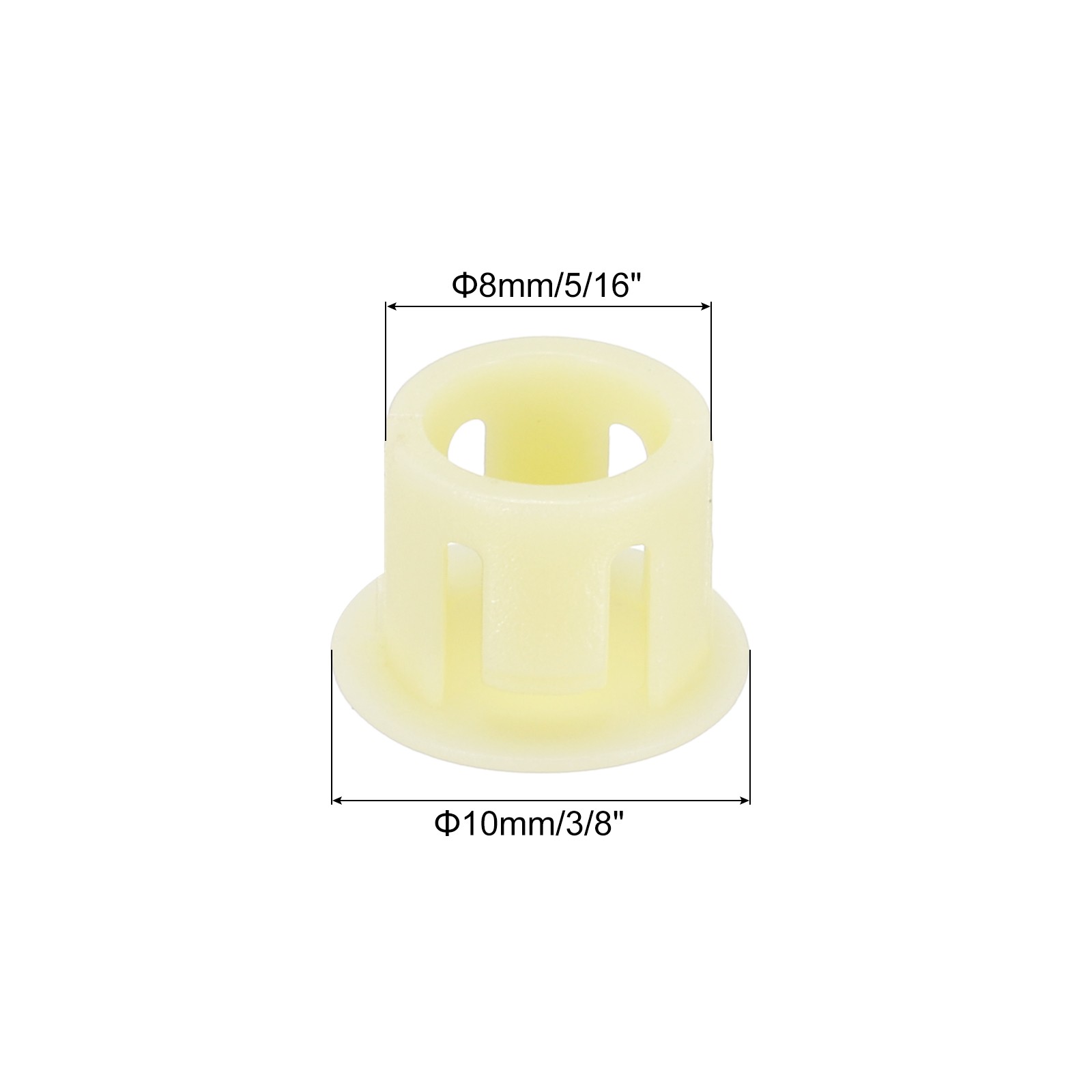 32Pcs 8mm Beige Nylon Plastic Round Locking Hole Plugs Insert End Caps