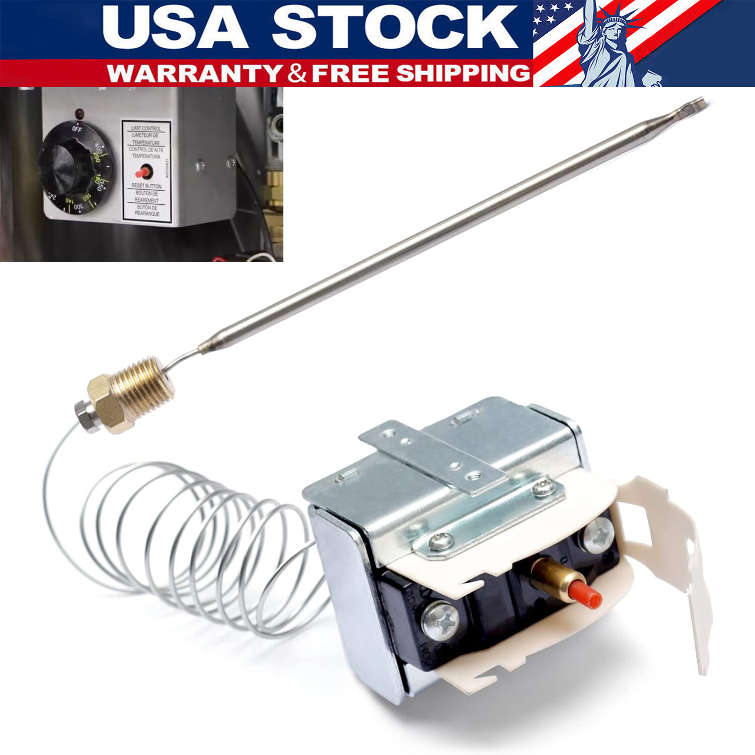 PP10084 High Limit Switch for Pitco Fryers LCH Hi Limit Safety Thermostat 450°F