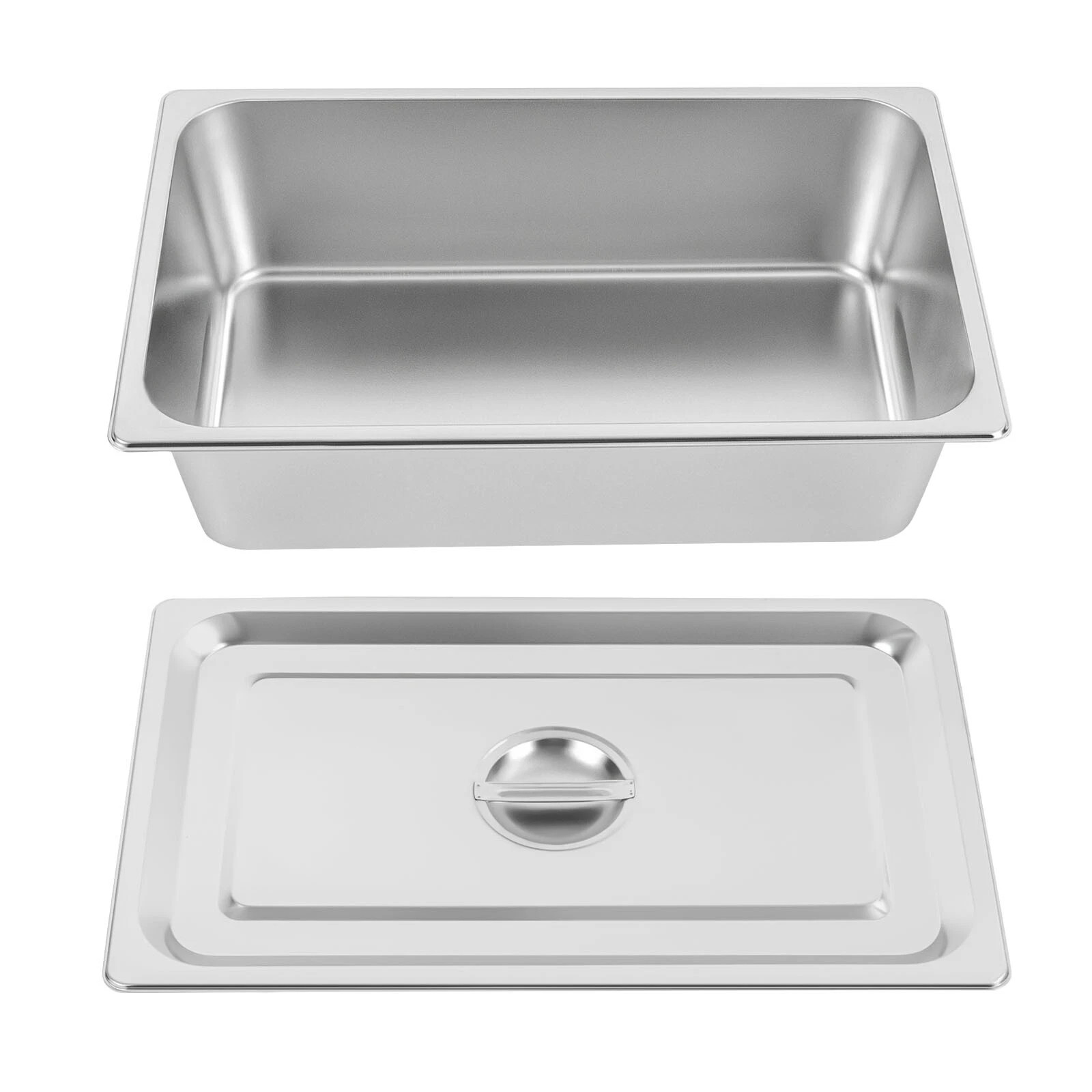 4 Pack 6″ Deep Stainless Steel Steam Table Pans Hotel Food Prep Pan with Lids