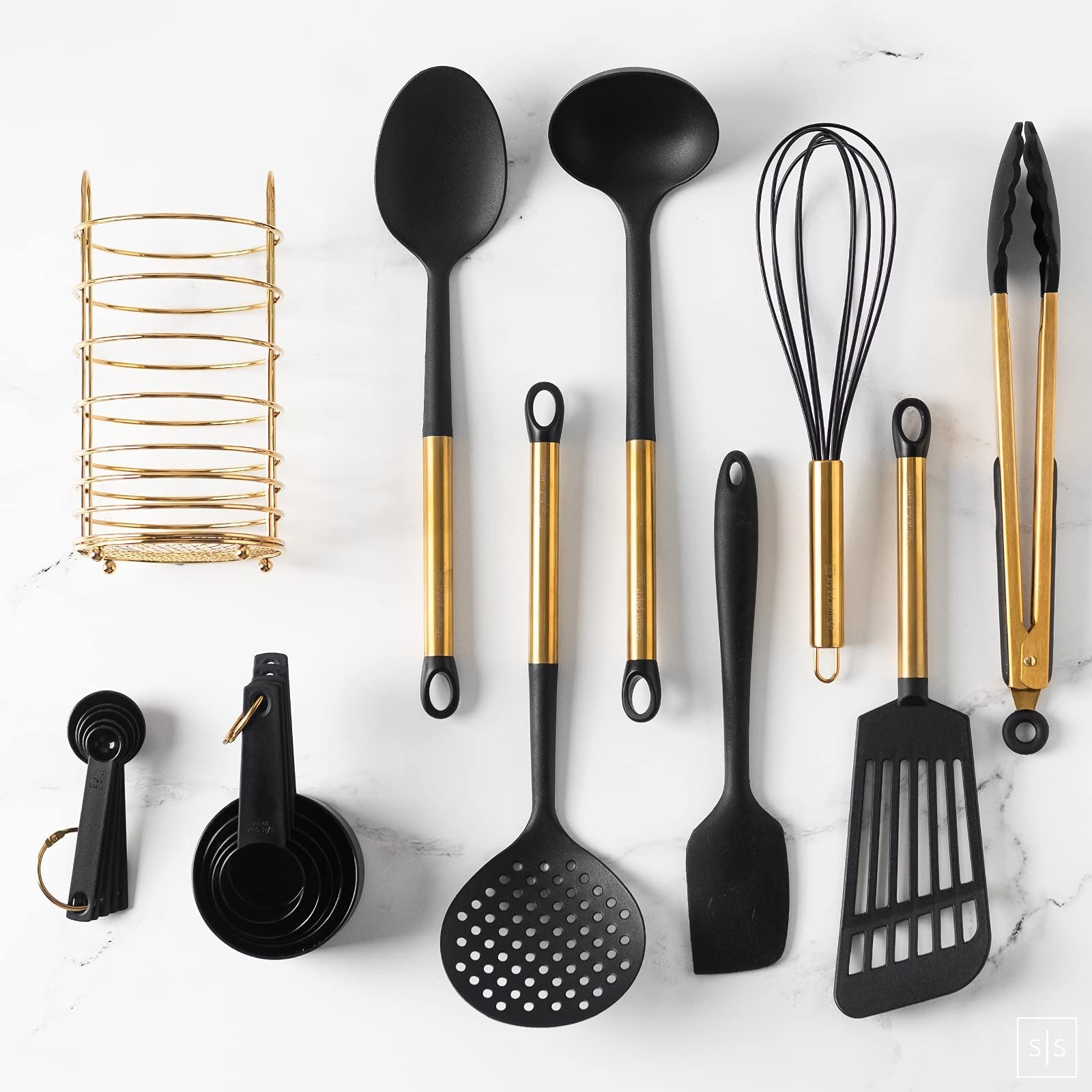 Black and Gold Kitchen Utensil Set – 10 Piece Cooking Tools