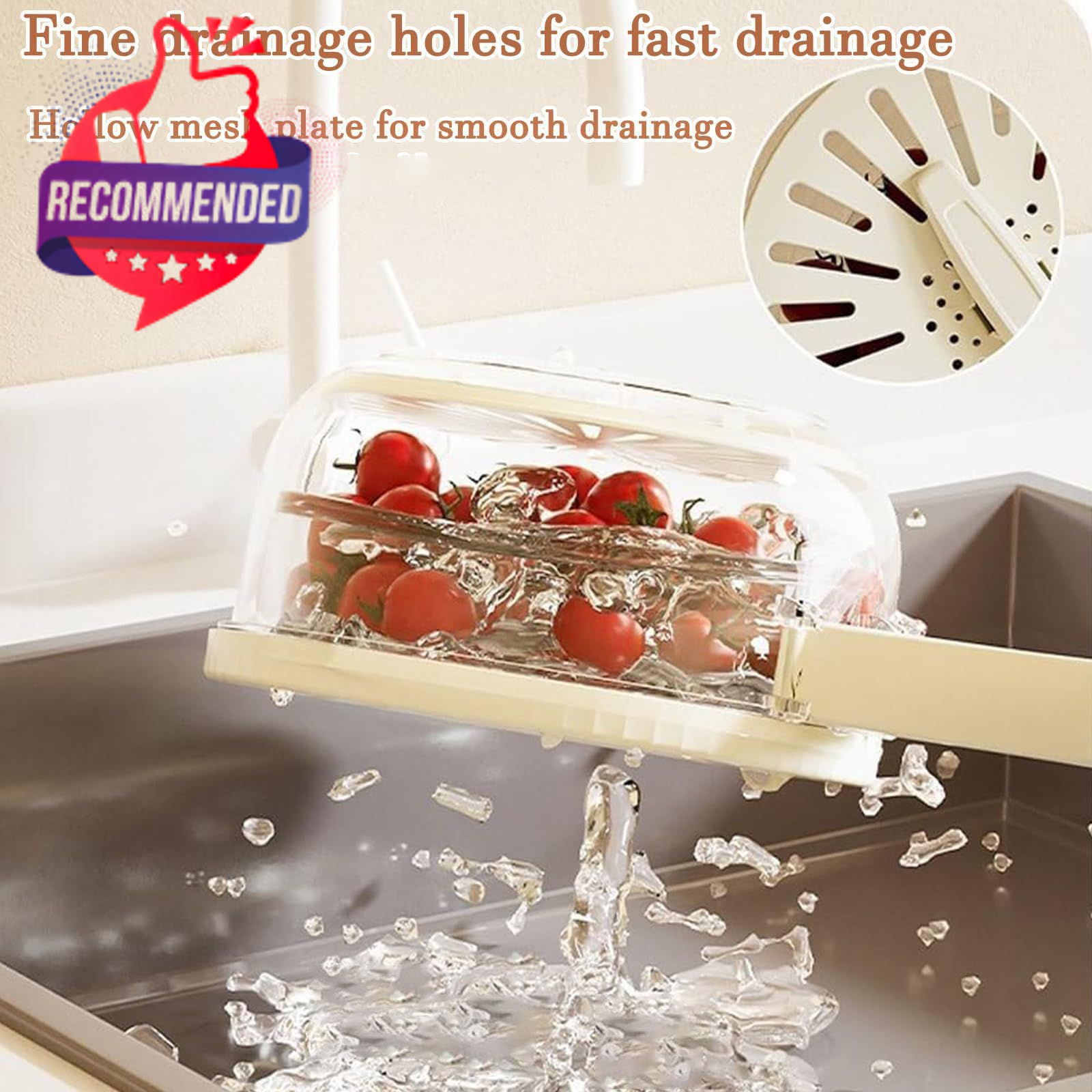 2 In 1 Drainer, Multifunctional Fruit And Vegetable Washing Bowl, 2025 New Fruit