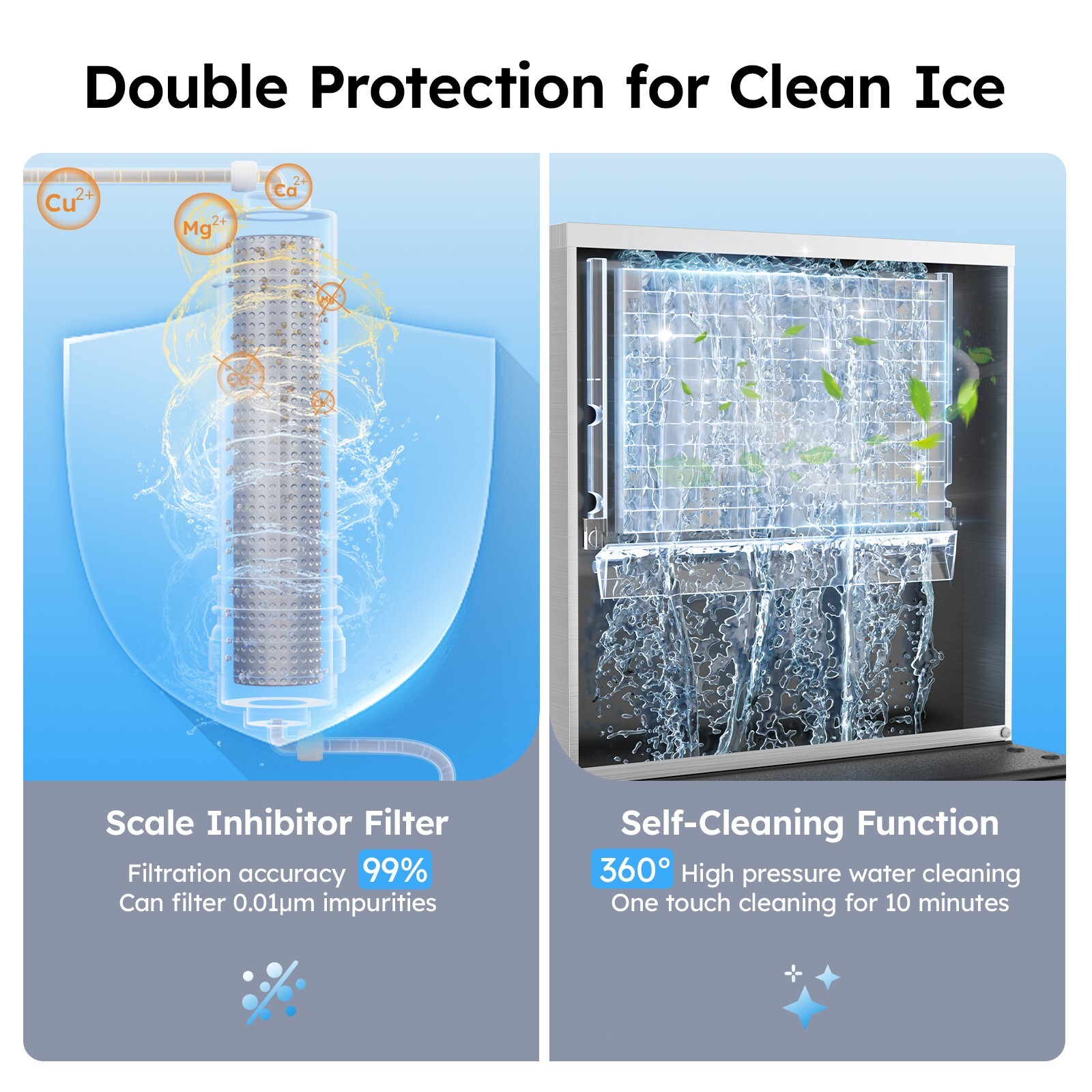 Commercial ice Machines 550Lbs/24H Ice Maker Machine,400Lbs Large Storage