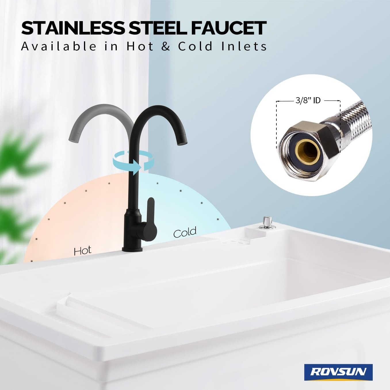 37-Gallon Freestanding Utility Sink with Faucet, 36″ Heightened Basin for Garage