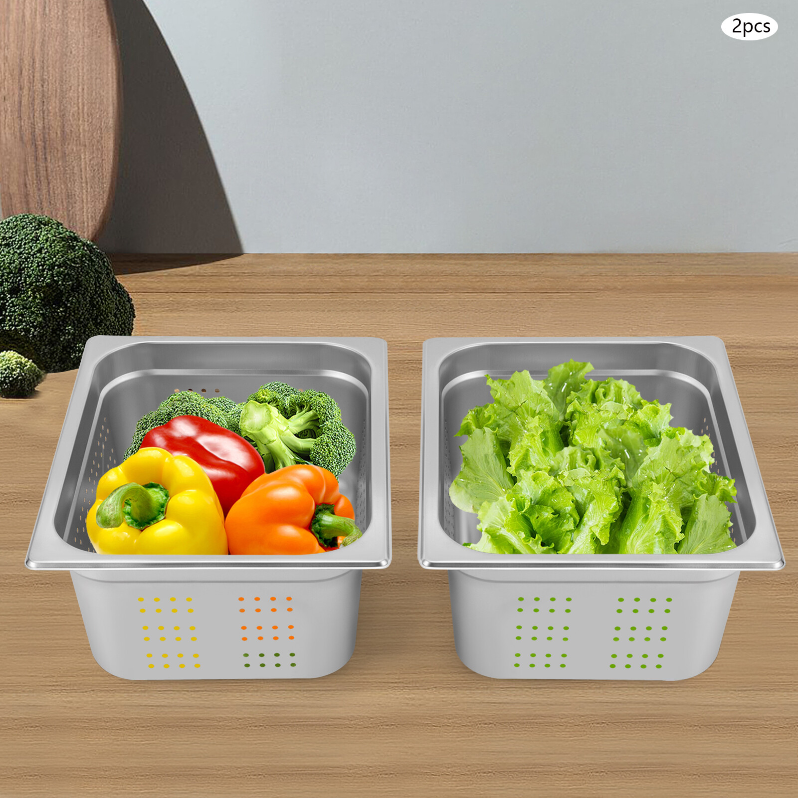 NEW!1/2-Size Perforated Stainless Steel Steam Table Food Pan 6″ Deep Hotel Pan