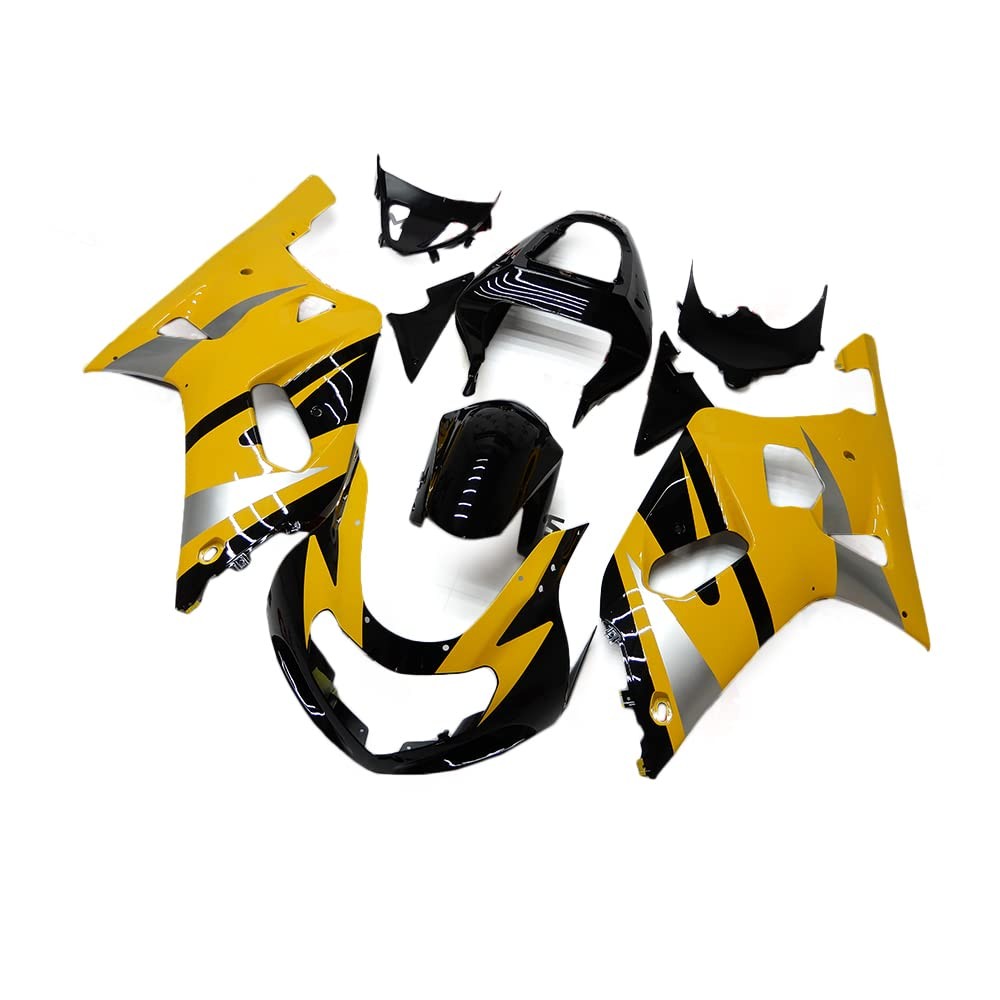 Yellow Black ABS Fairing Kit Suzuki GSXR600 GSXR750 2000-2003
