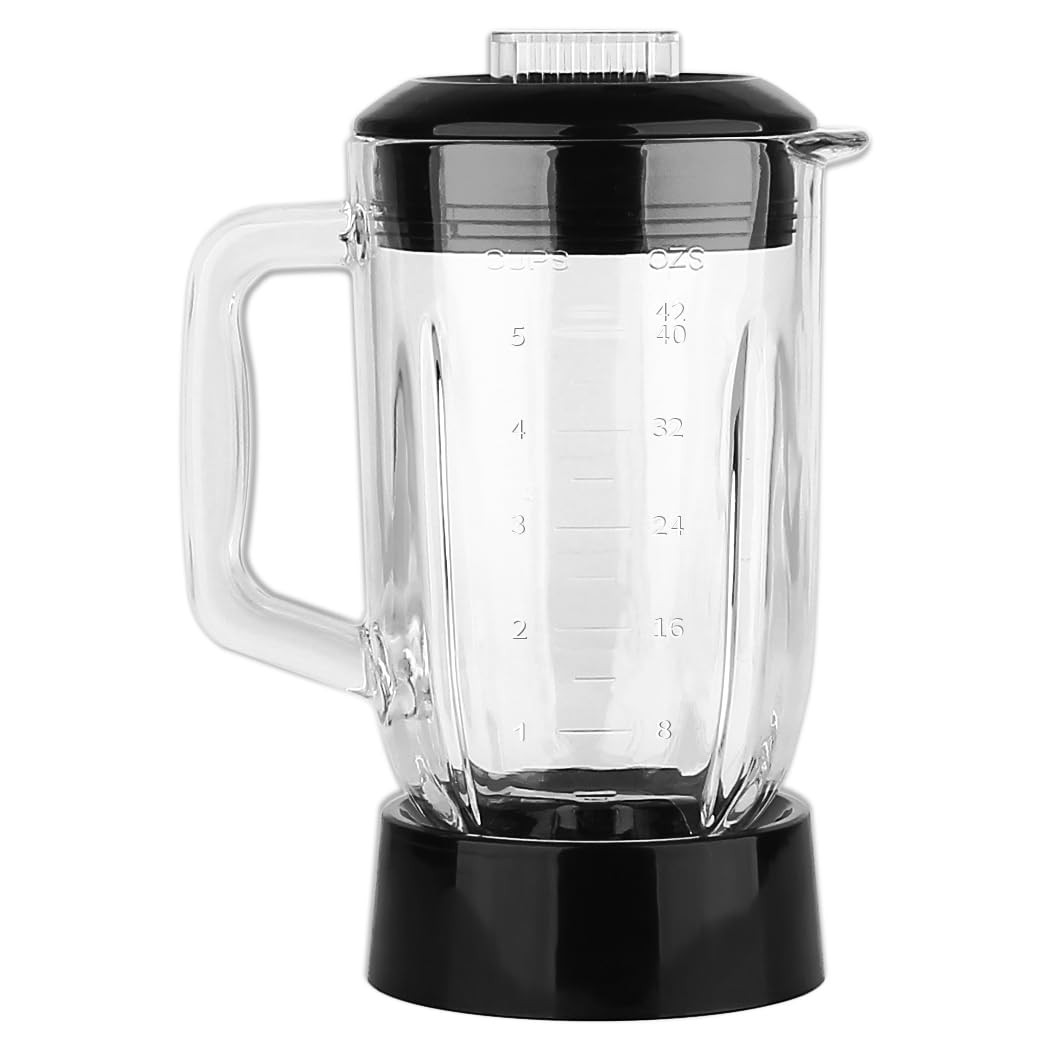 LMEI Replacement Parts Glass Jar with Blade Assembly,Compatible M, CLEAR