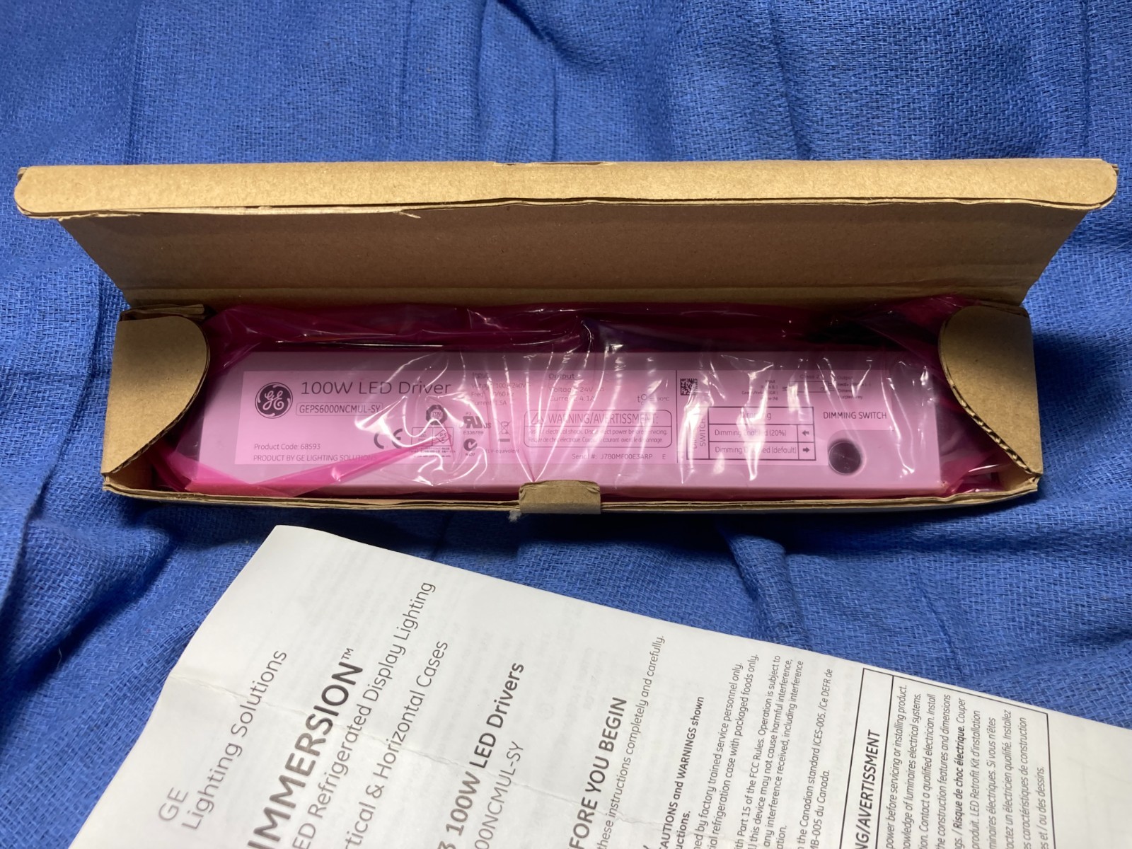1 GE 68593 Immersion LED Refrigerated Display Drivers 100W GEPS6000NCMUL-SY