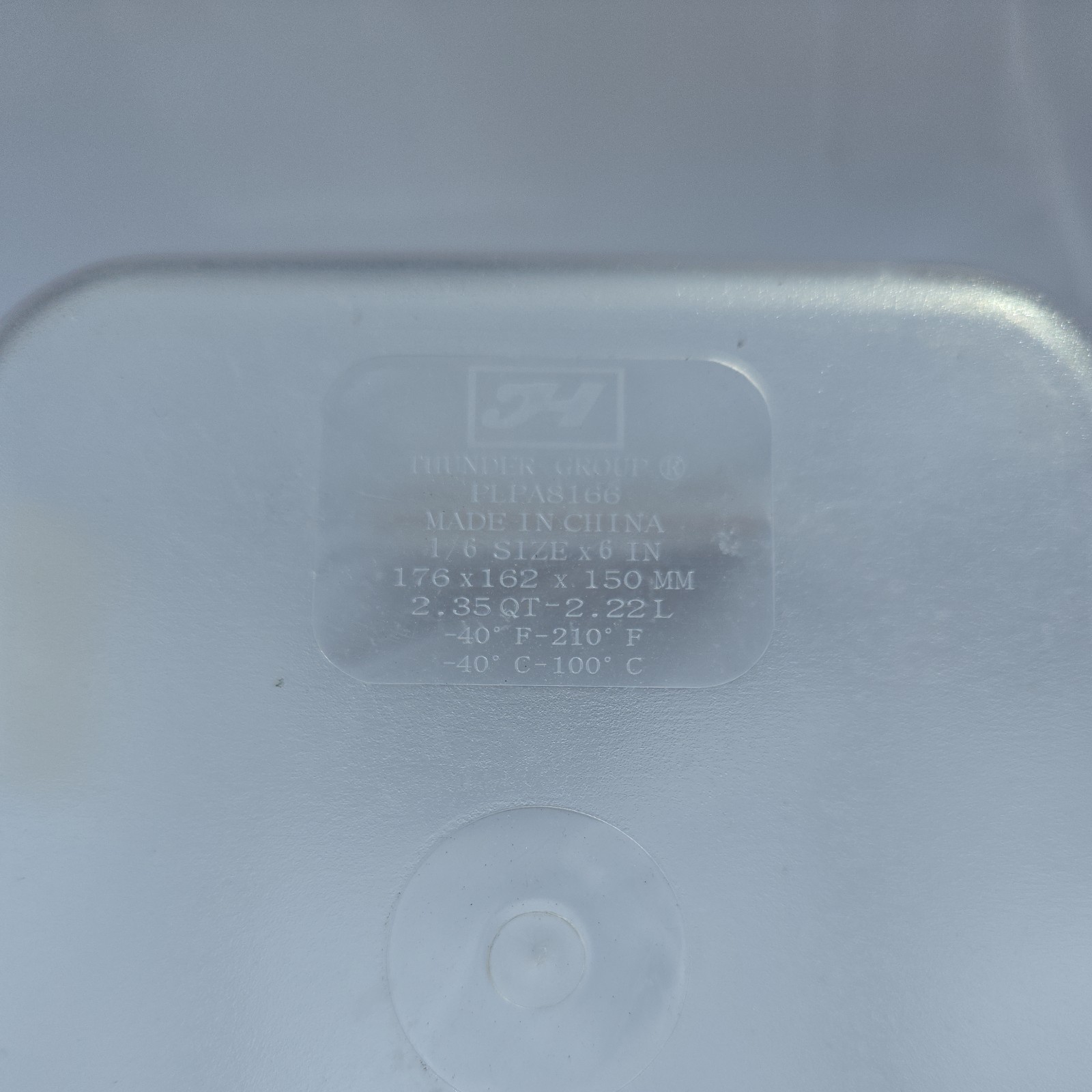 Thunder Group PLPA8166 1/6 Size Clear Polycarbonate Food Pan 6″ Depth