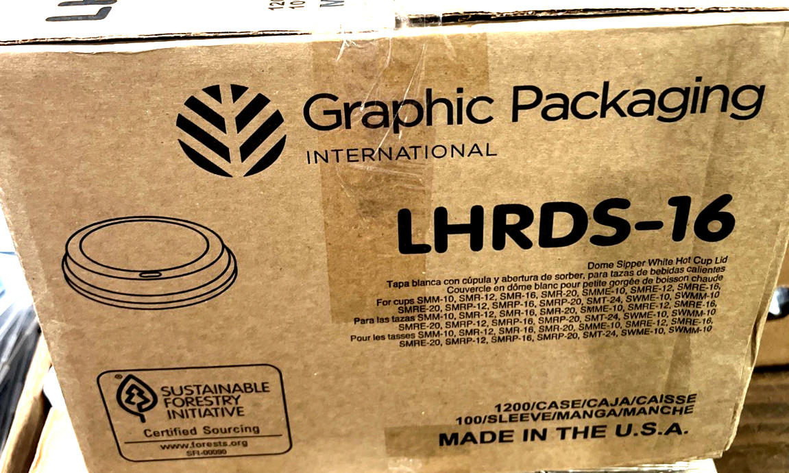 Sipper Cup Lid, 16 Oz, White, Box Of 1200 LHRDS-16 Free Shipping