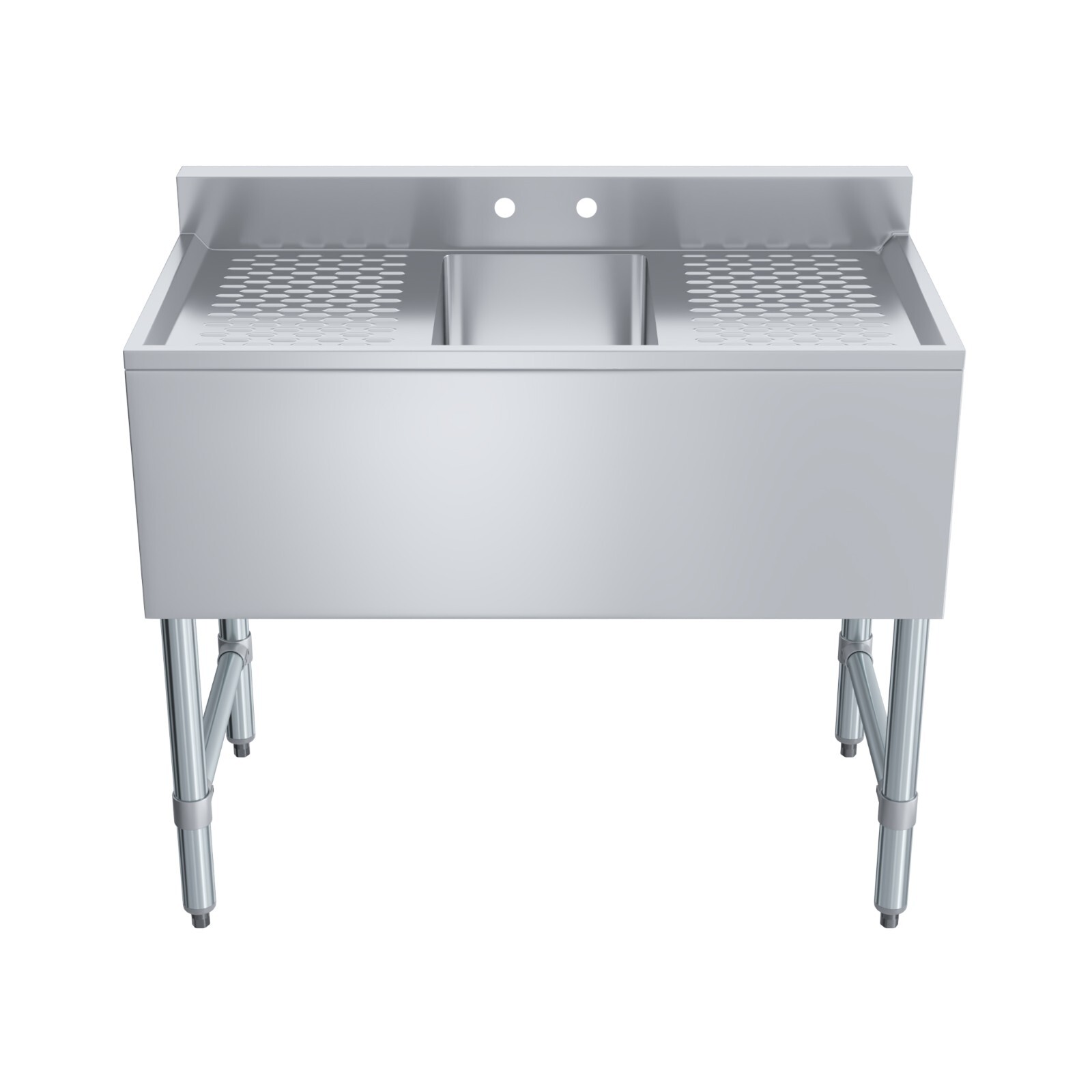 36 in. x 19 in. One Compartment Underbar Sink With Left and Right Drainboards