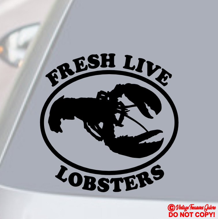 LOBSTER STICKER DECAL FRESH SEAFOOD FISH RESTAURANT WINDOW DOOR TANK LIVE MAINE