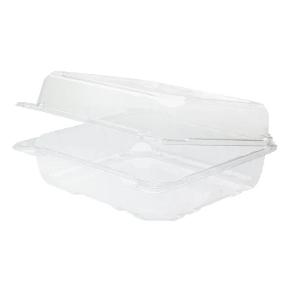 Karat 8»x8» PET Plastic Hinged Containers – 250 ct, FP-HC88PET-1C
