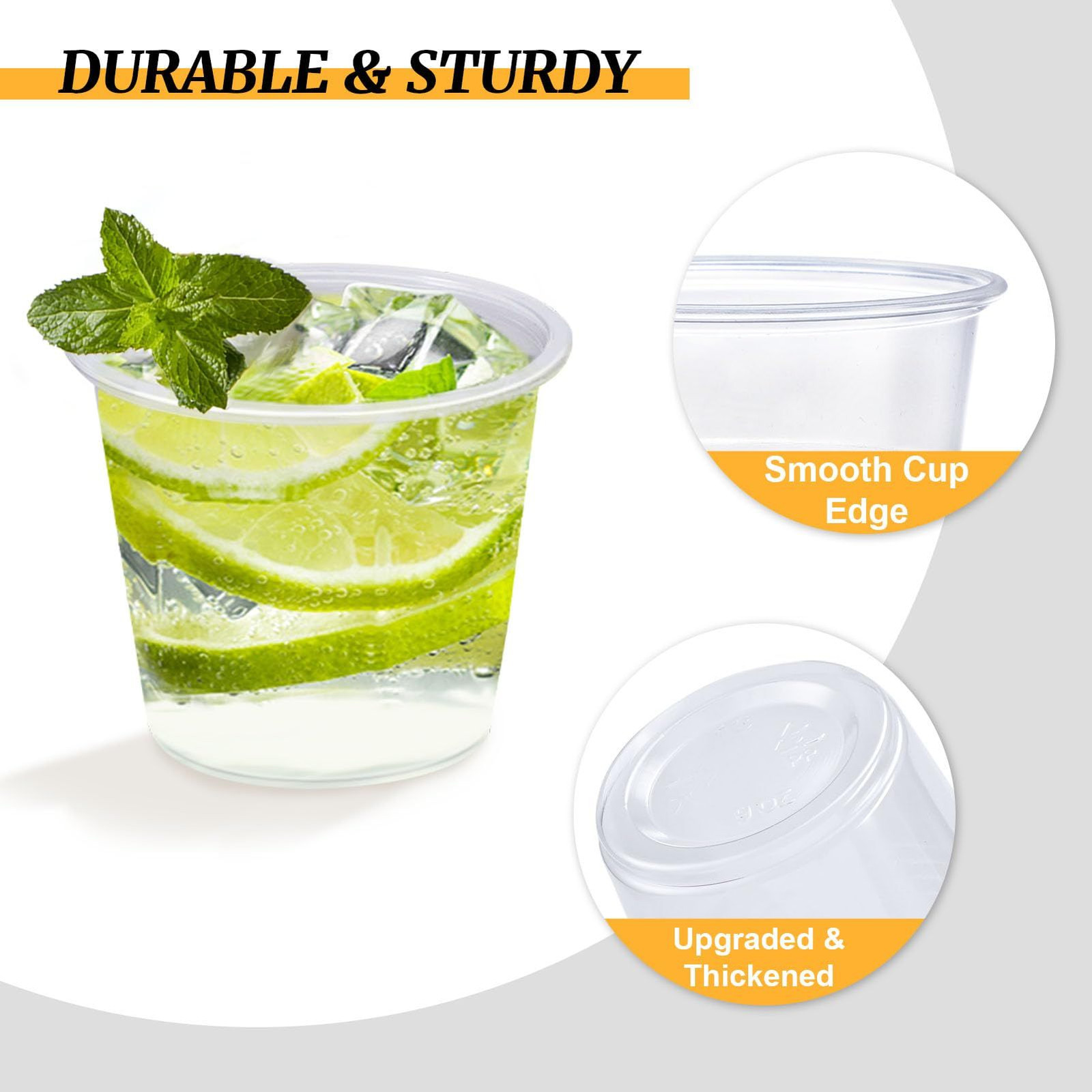 Clawsoff 1000 Pack 1 oz Plastic Cups, Clear Disposable 1oz-1000,