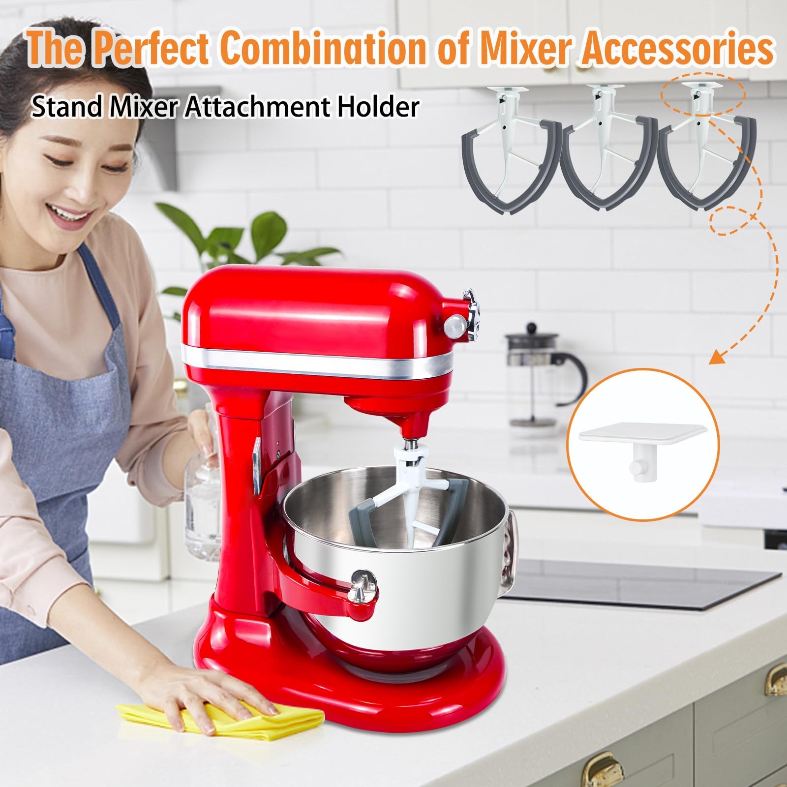 4 Pack Stand Mixer Attachment Holders Compatible with Kitchenaid Mixer Accessori