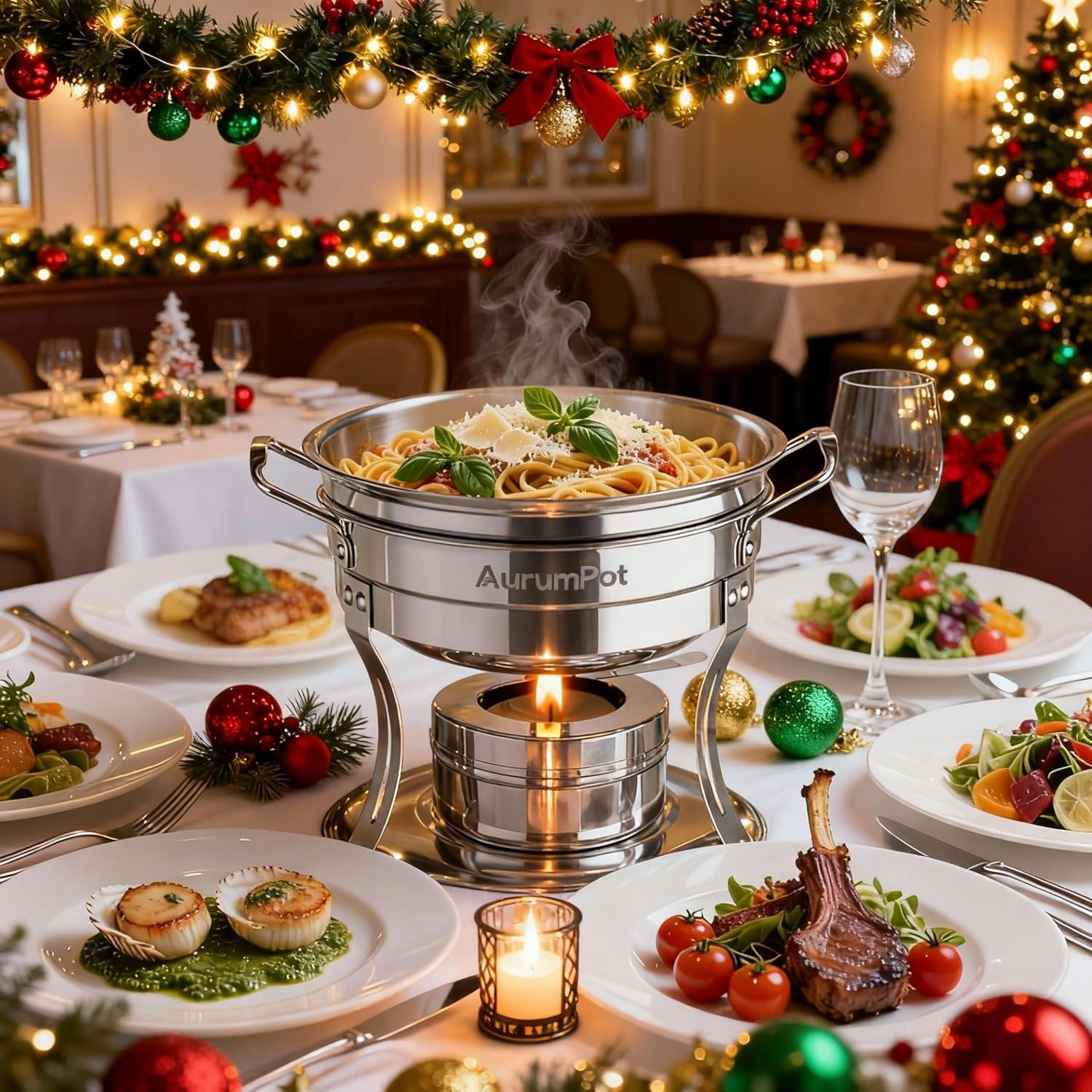 Personalized Mini Chafing Dishes for Buffet 1QT 4 Pack with Glass Lids, [Worry-F