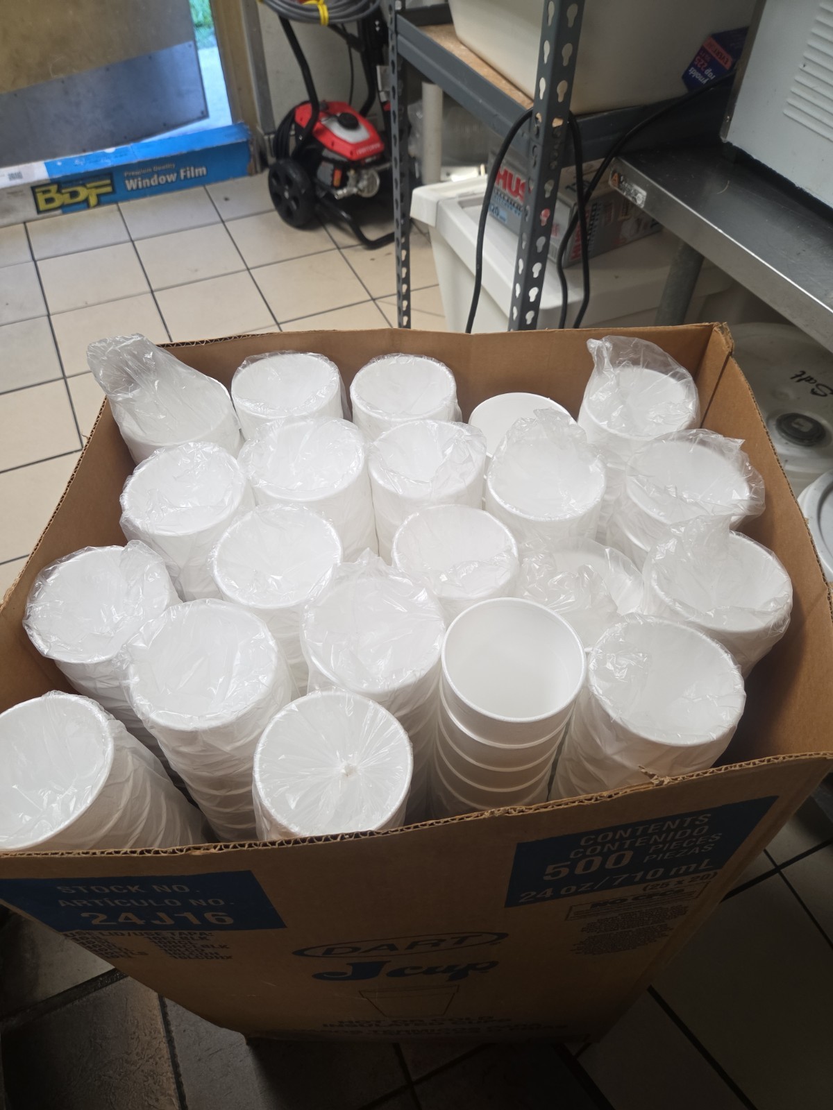 Dart J Cup Foam Drink Cups, 24 oz, White,more Than 400 Cups 24J16