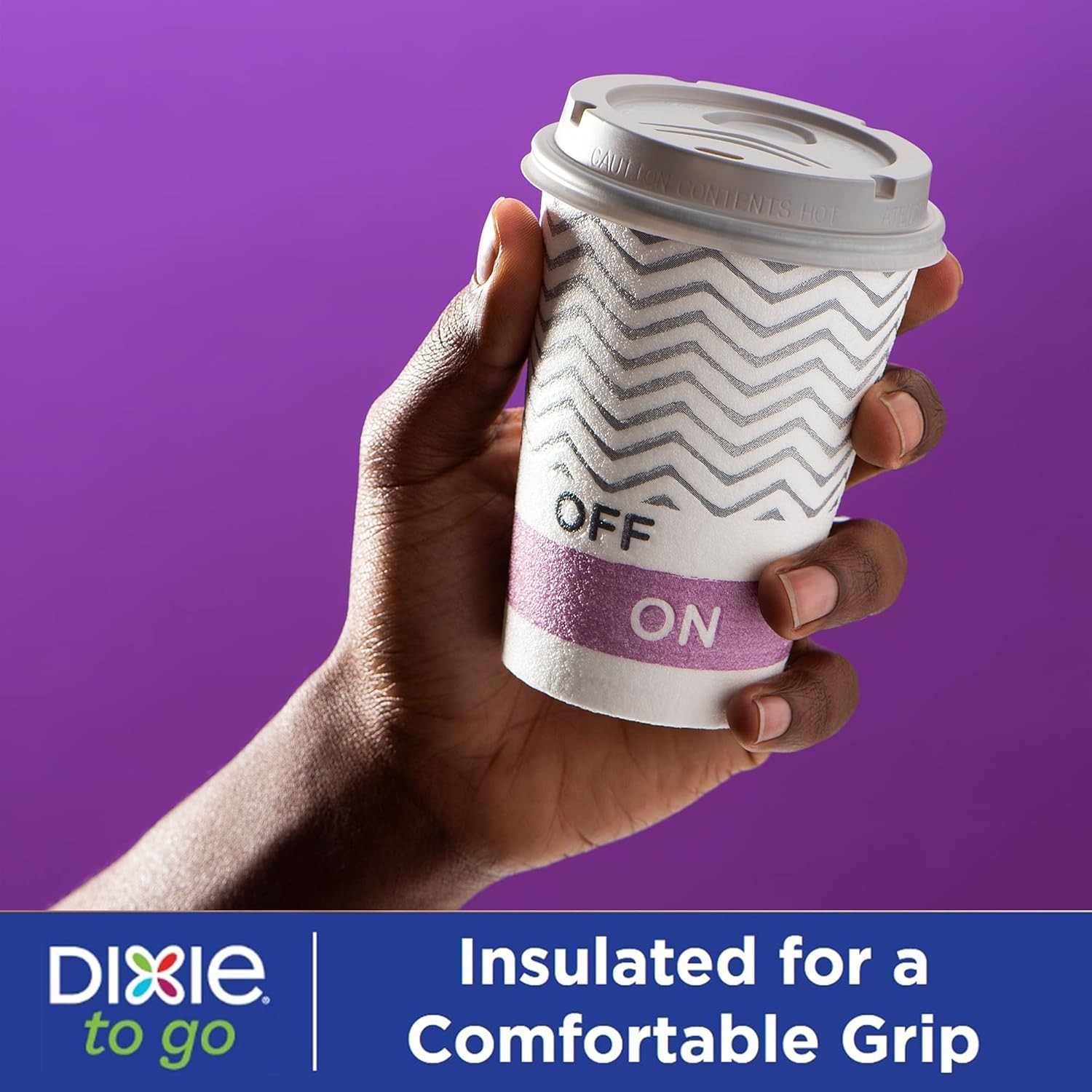 Modern Insulated Paper Coffee Cups, 12 oz with Lids – 28 Count for On-the-Go