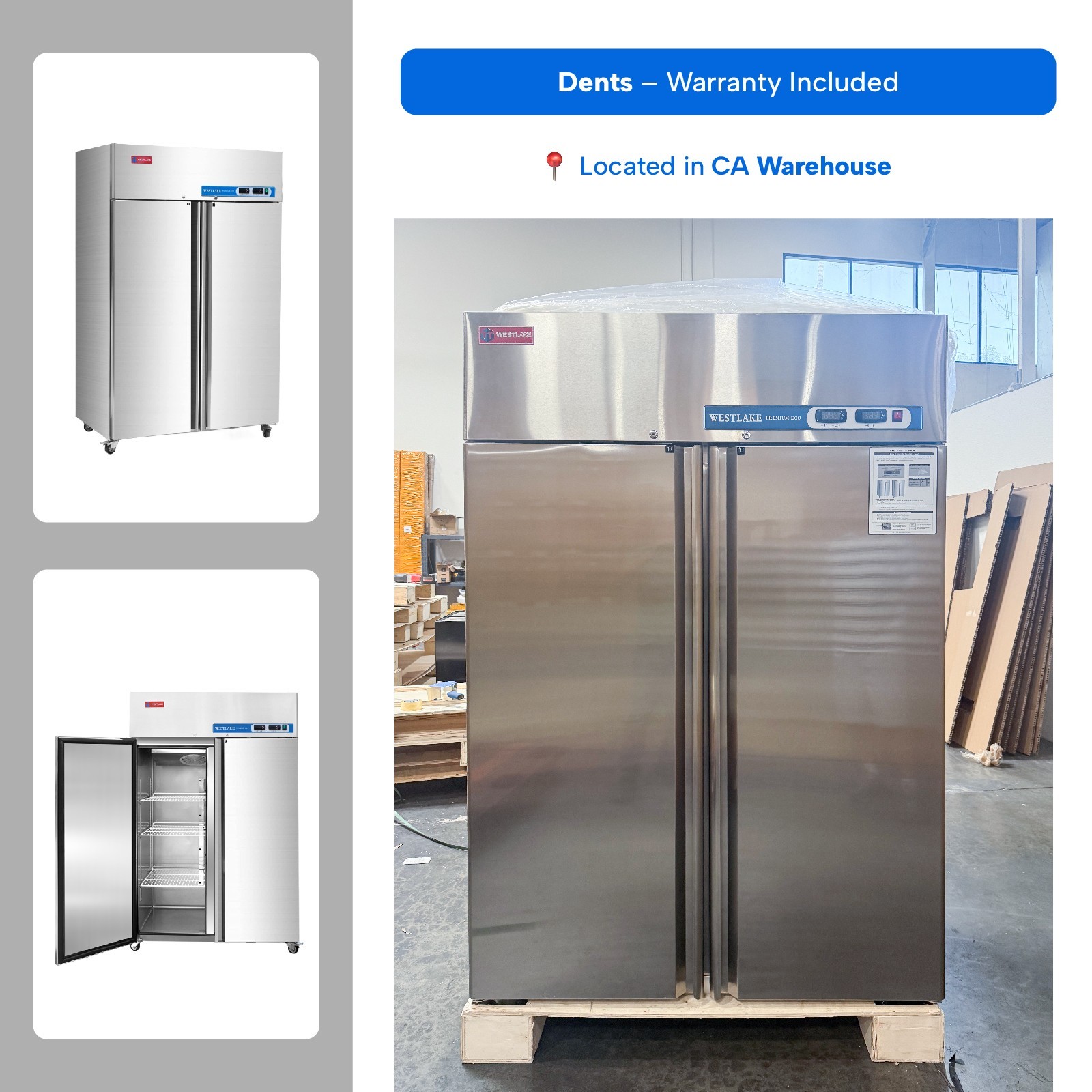 WESTLAKE 48″ 2-Door Commercial Refrigerator Freezer Combo – DENTS