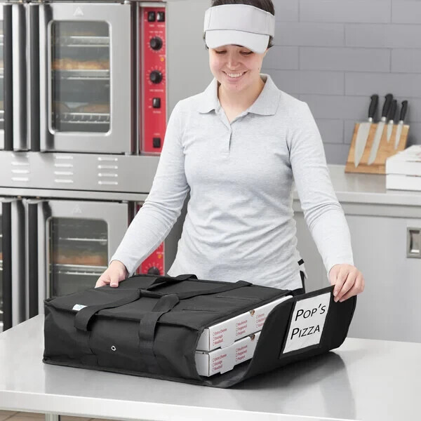 CHOICE INSULATED PIZZA DELIVERY BAG CARRIER, NYLON 18″ x 18″ x 5 BLACK (ONE)
