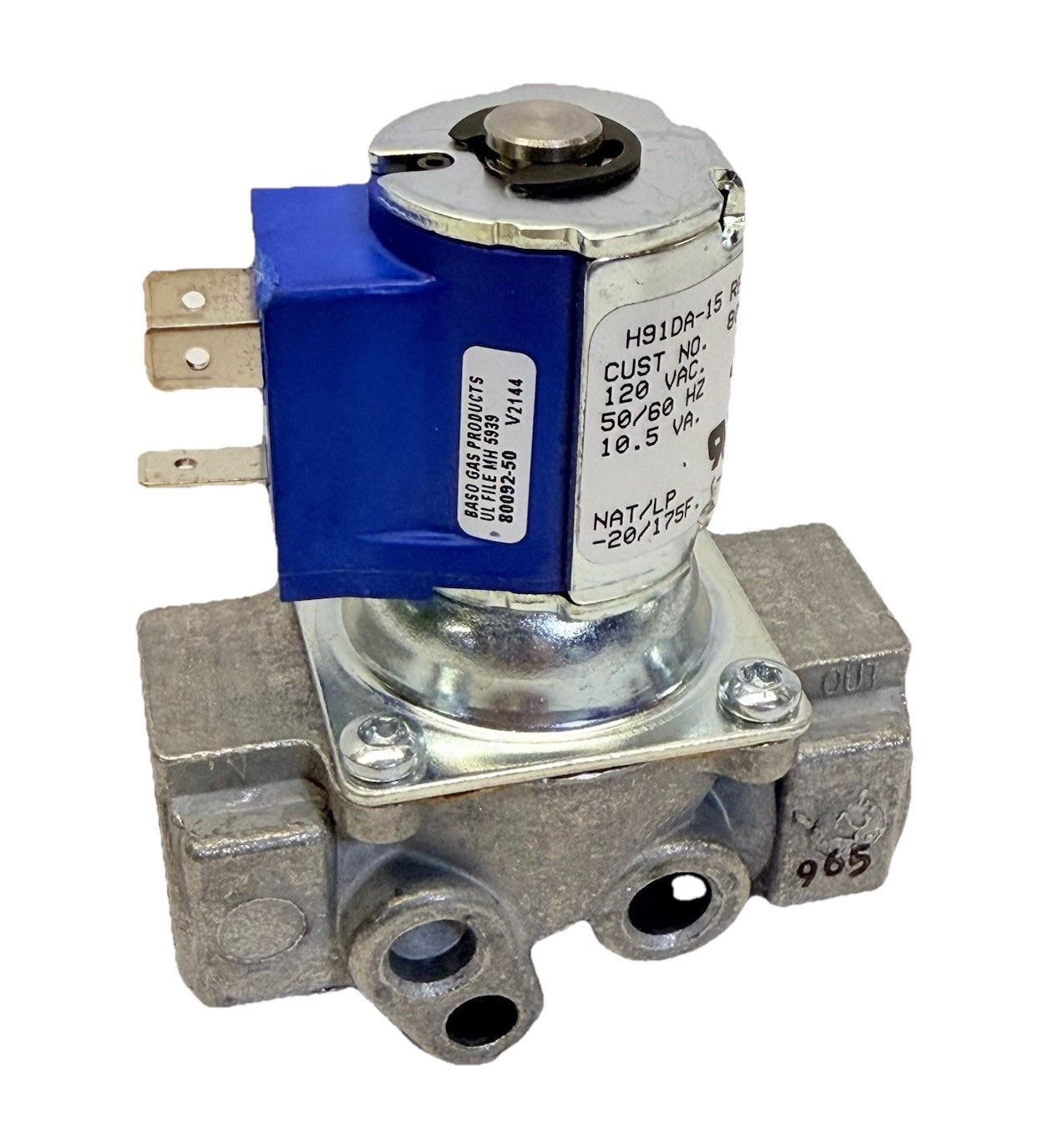 BASO 8009497 VALVE SOLENOID 120VAC – 50/60HZ – 1/2PSI