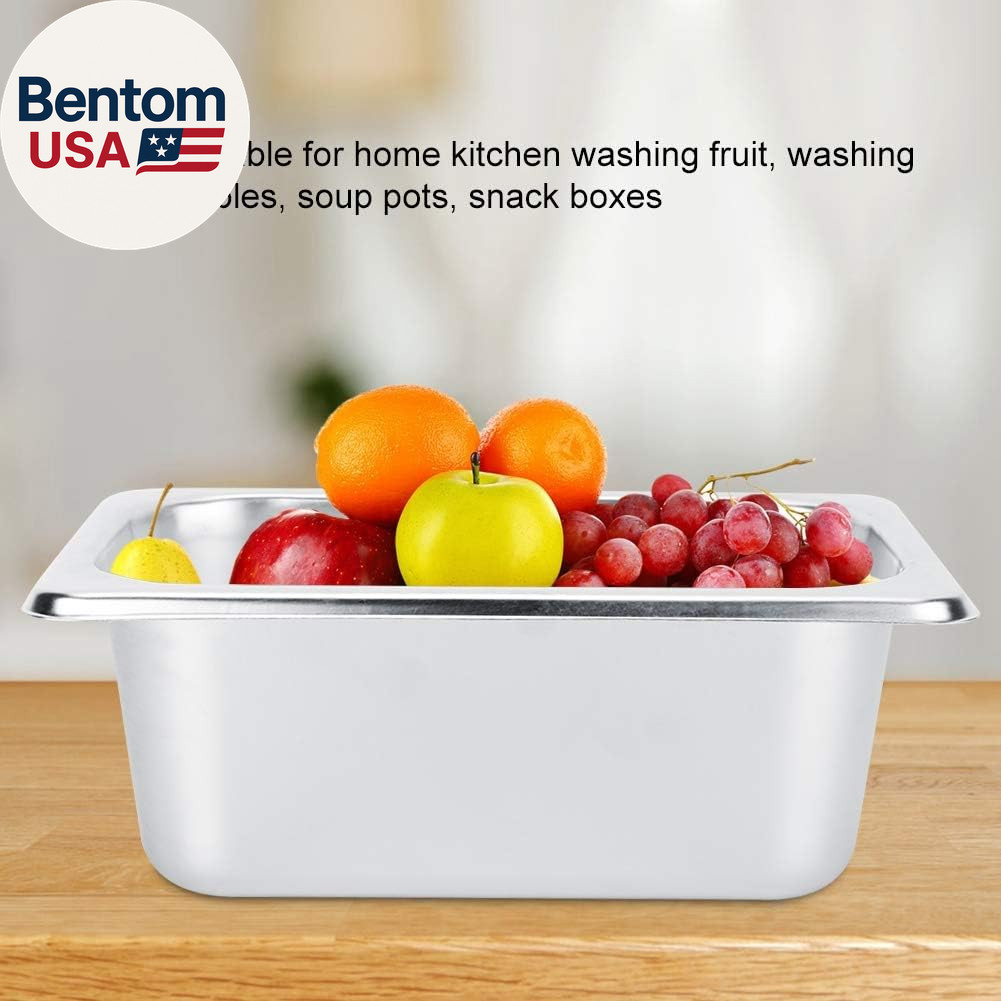 Steam Table Pans, Hotel Pan Square Stainless Steel Countertop Food Serving Displ