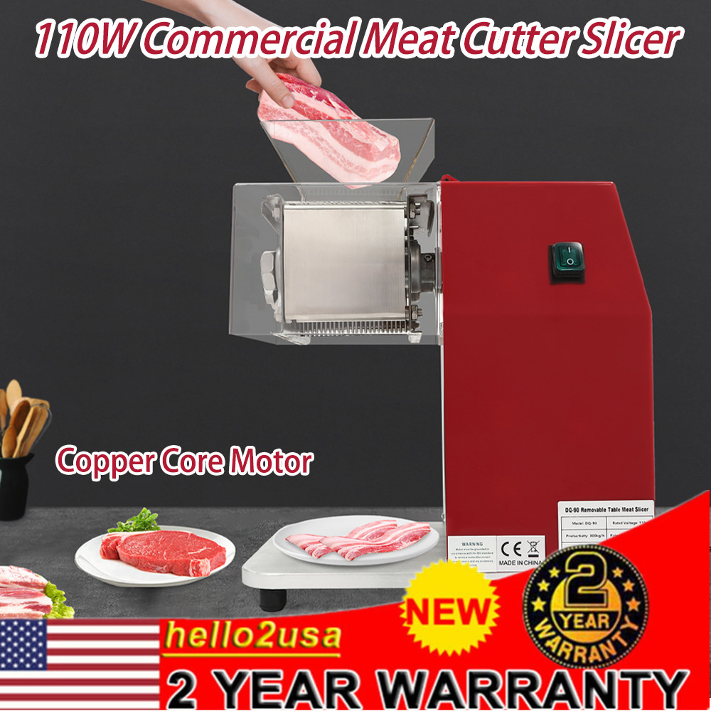 Commercial Electric Meat Cutting Machine Shredding Cutter Slicer w/ 3.5mm Blade