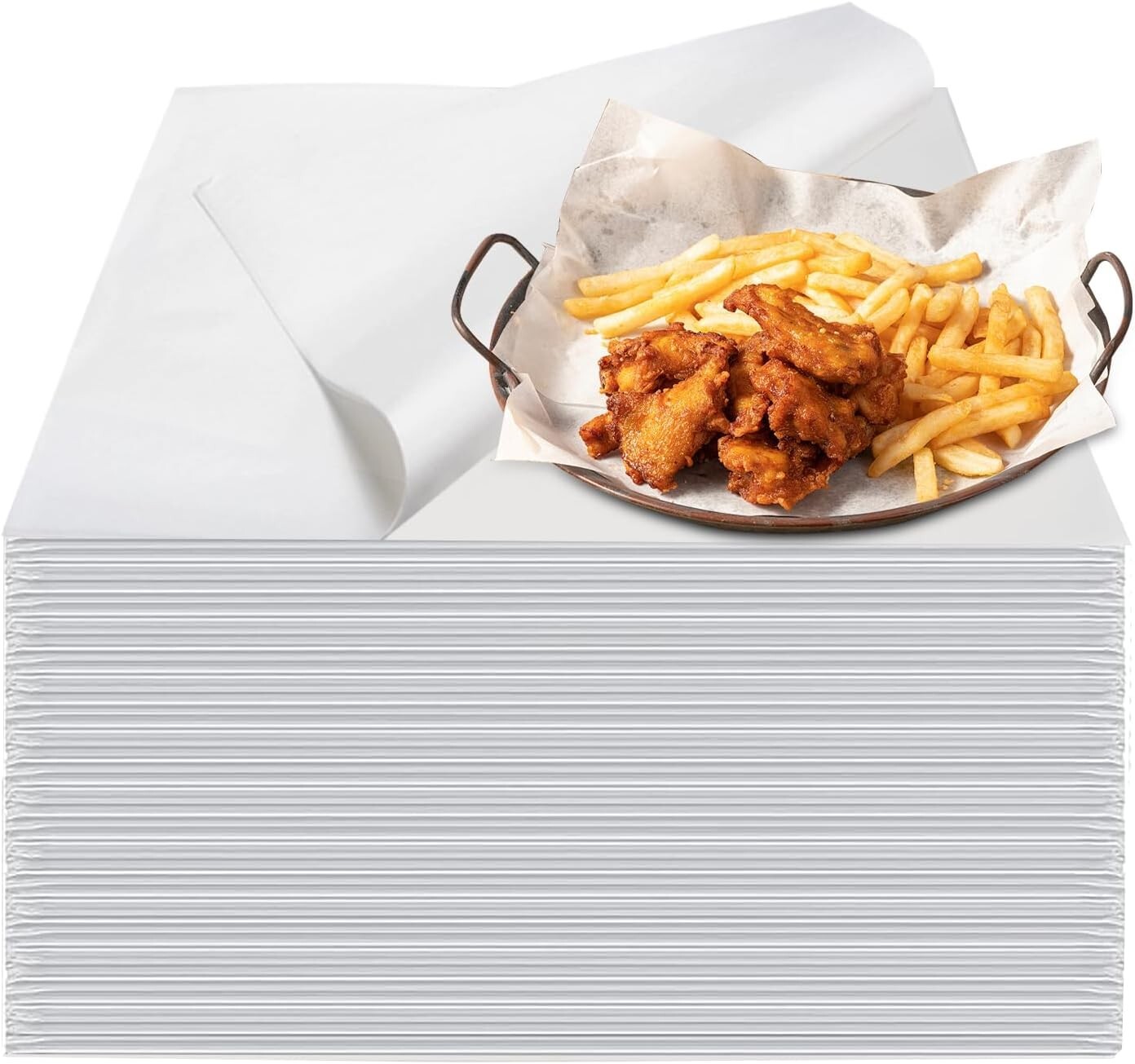 100 Pcs Deli Paper Sheets 12×12 Inches Wax Paper Sheets For Food Basket Liners