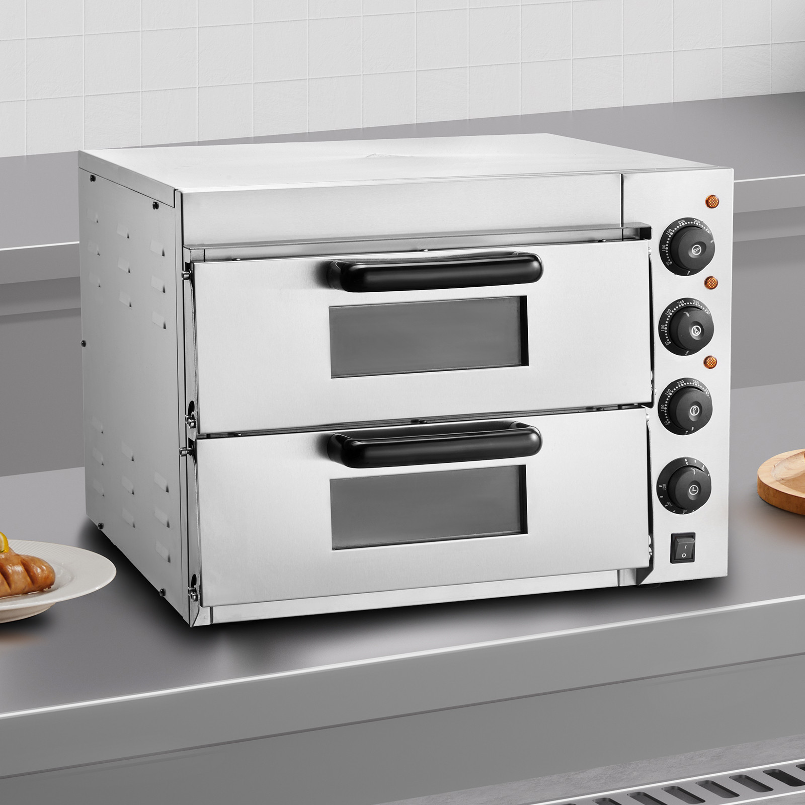 VEVOR Commercial Countertop Pizza Oven Electric Pizza Oven for 16″ Pizza Indoor