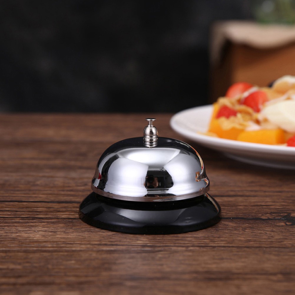 2 Pcs Hand Service Bell Meal Bells Stainless Steel for Restaurant