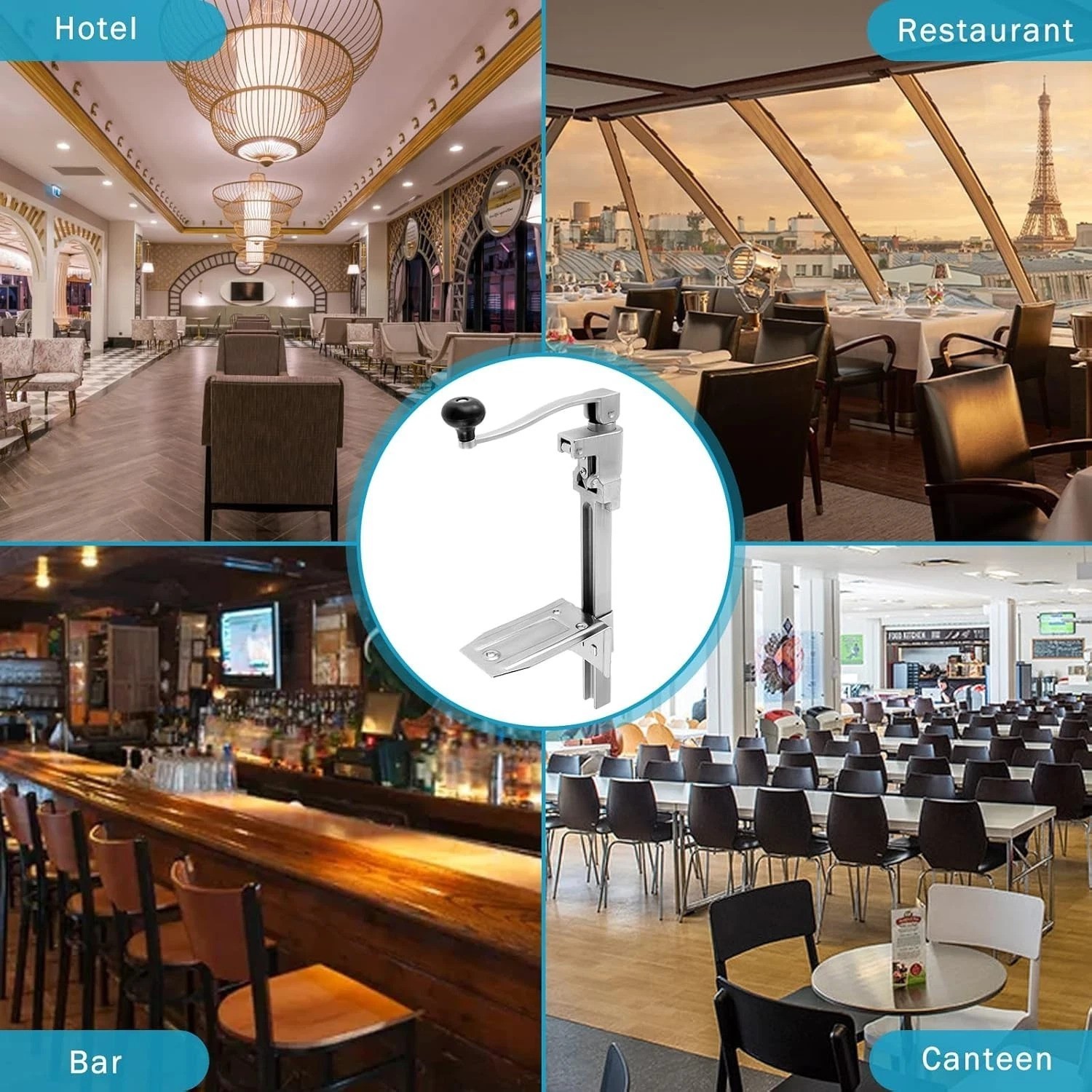 Commercial Can Opener 19″ Heavy Duty Table Mount Manual Steel Professional