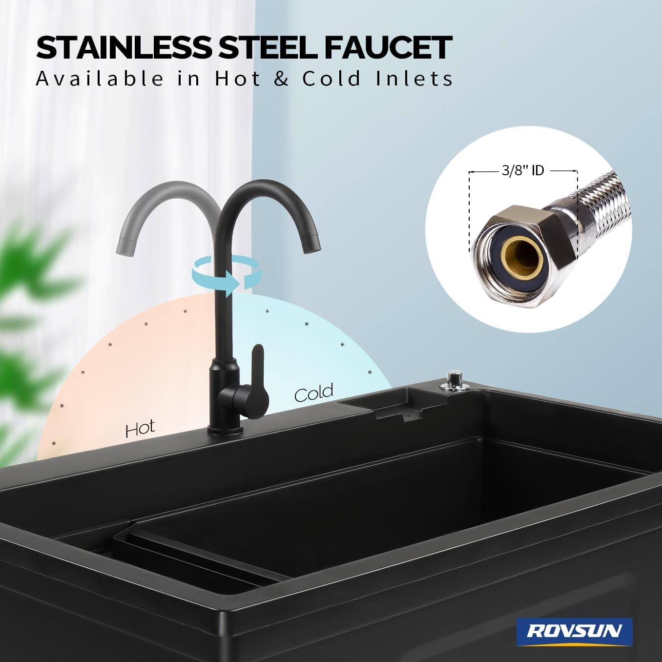 37-Gallon Freestanding Utility Sink with Faucet, 36″ Heightened Basin for Garage