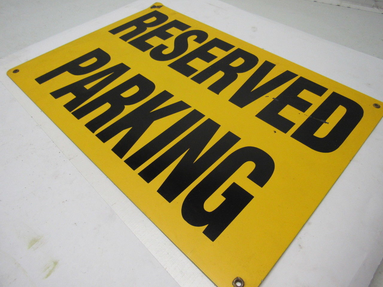 Large Enamel Steel Sign «RESERVED PARKING» 20″ x 14″ Yellow & Black