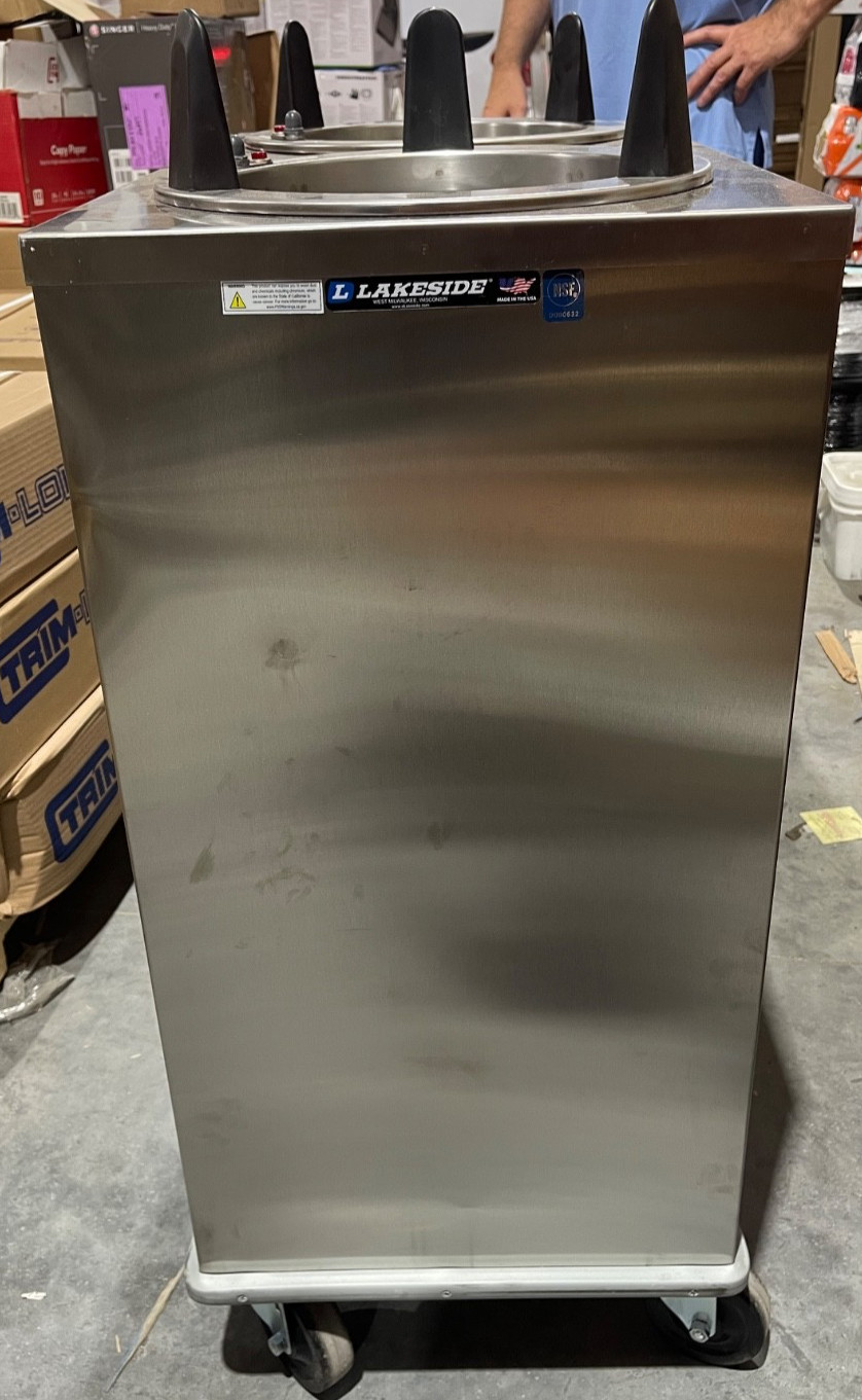 Lakeside 6210 Regular Heated Mobile Plate Dispenser Stainless Steel 2 Stack