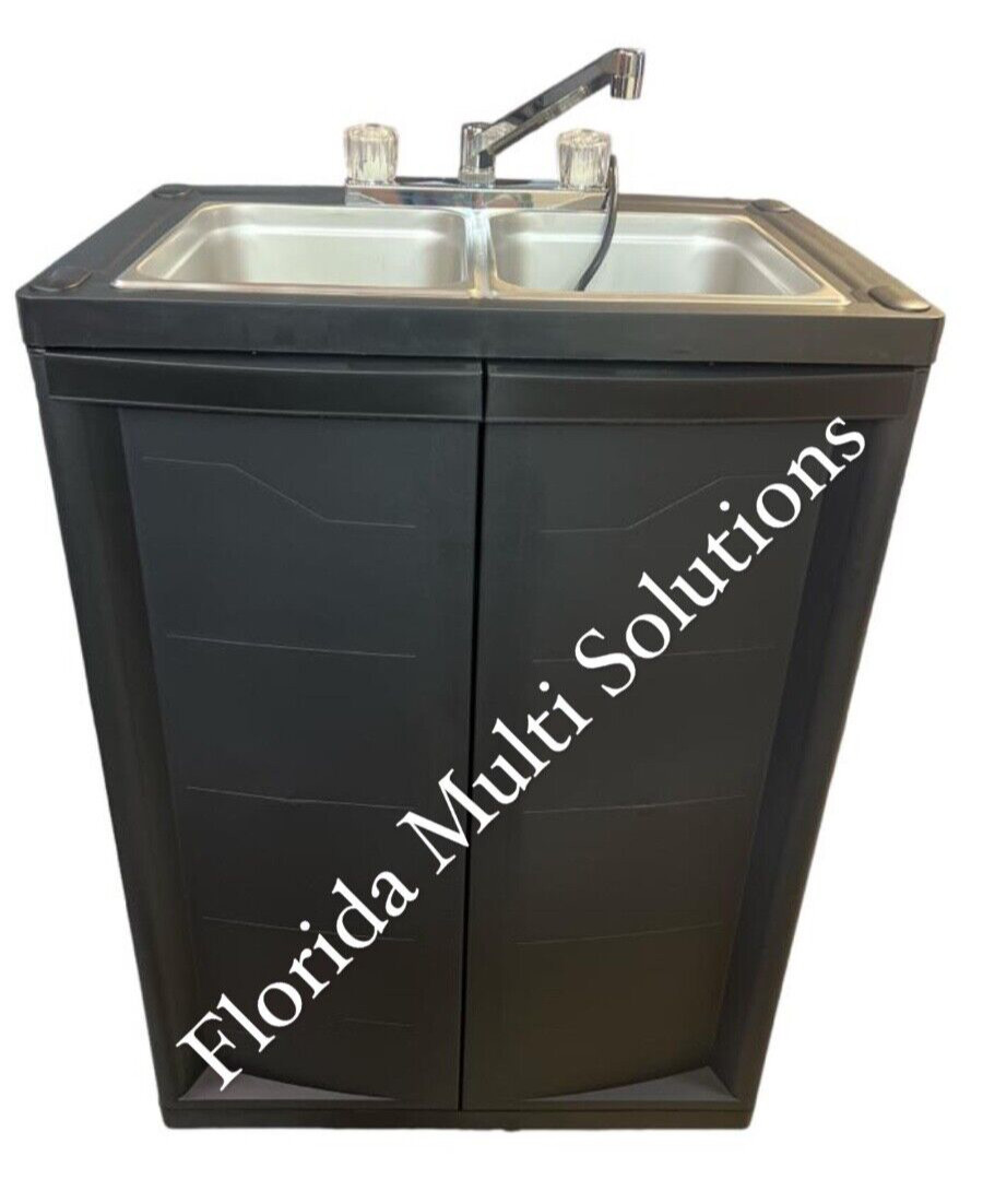 Portable Double Compartment Sink Self Contained Hot Water Concession 110v