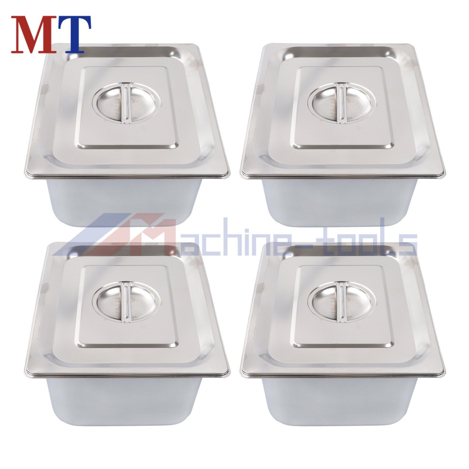 Durable Stainless Steel 1/2 Size Steam Pan Set, 4-Pack 6 Inch Deep