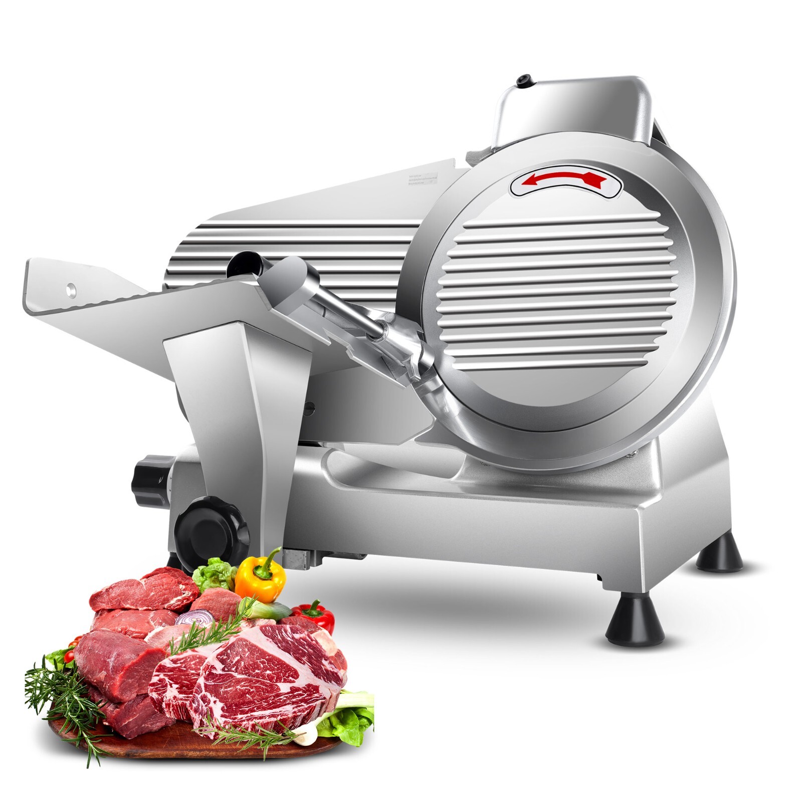 Zomagas Home Deli Food Meat Slicer Electric Removable 10in Stainless Steel Blade