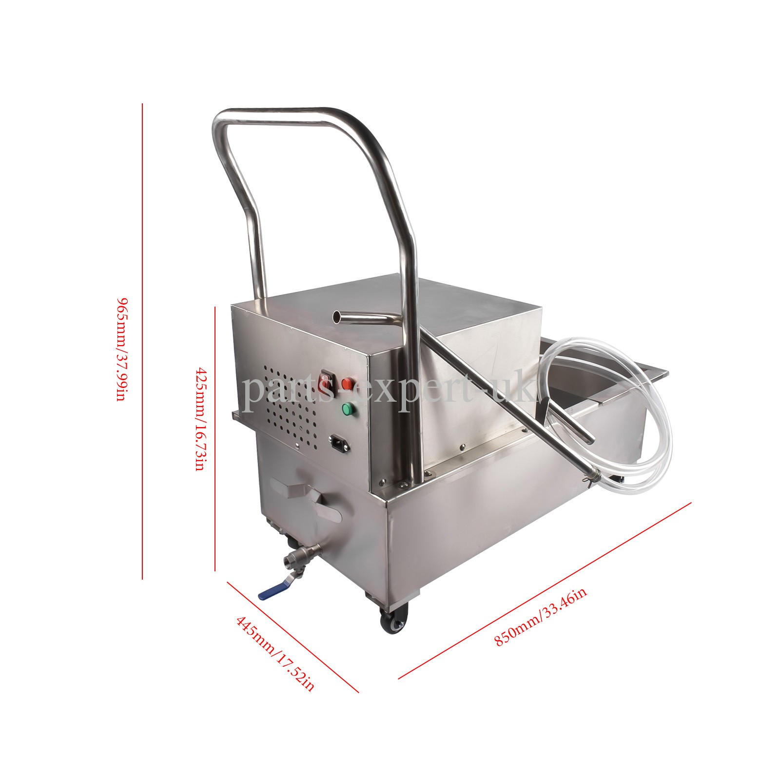 110V 370W Fryer Oil Filter Cart Machine Commercial Cooking Oil Filtration System