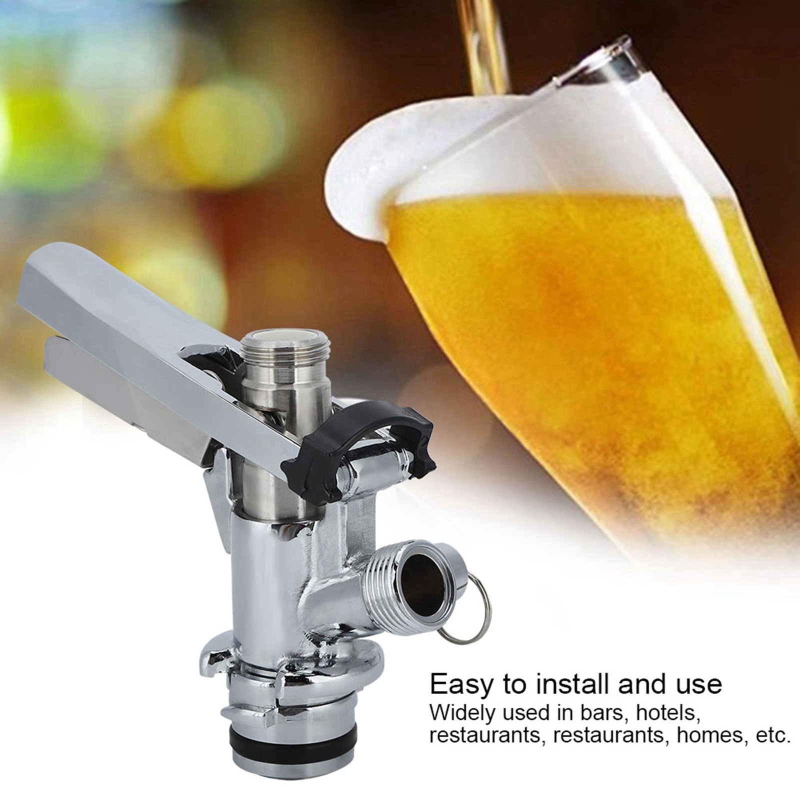 Brew Keg Tap Home Stainless Steel Draft Beer Keg Coupler G5/8 U Type Restaurant