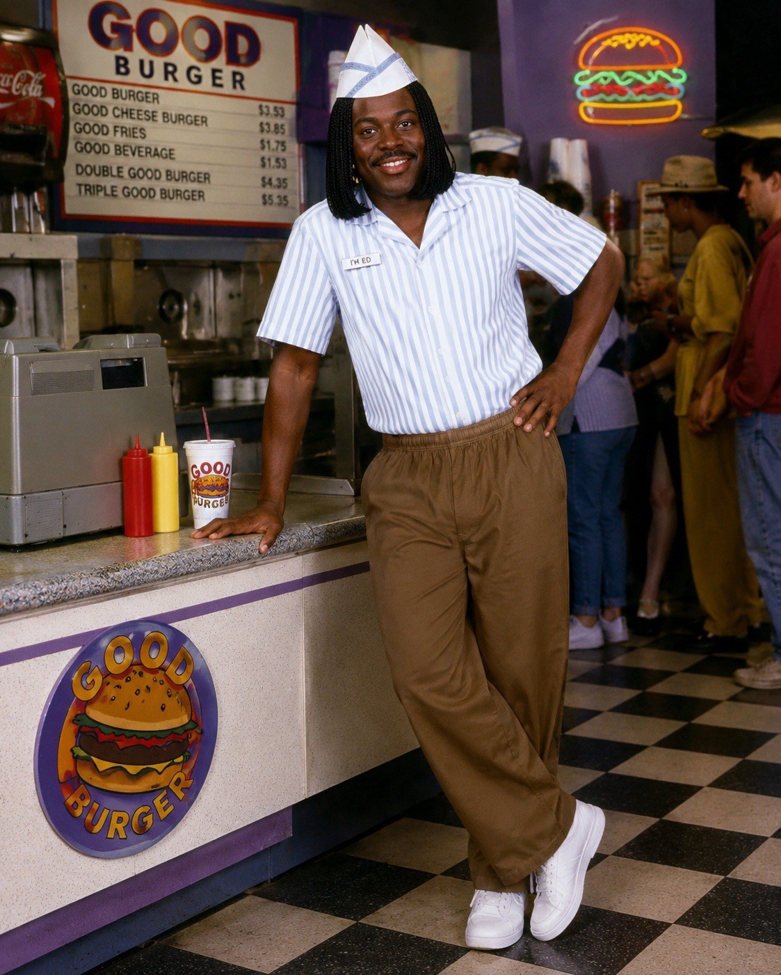 Cookman’s Semi Wide Fat burger Brown Chef Pants Adult Size XL