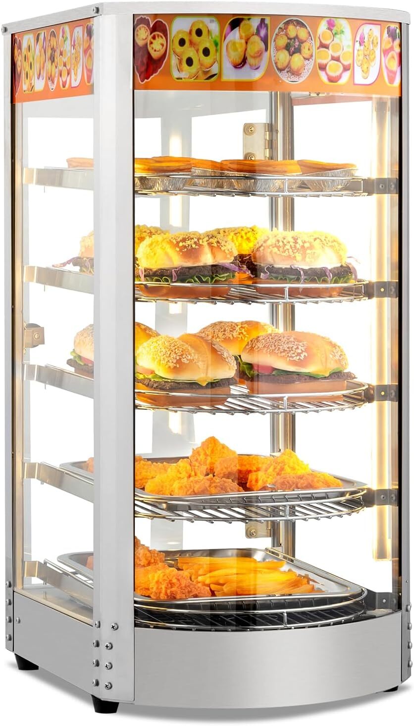 ROVSUN 5-Tier Food Warmer Display Pizza Warmer,Commercial Countertop Food Warmer