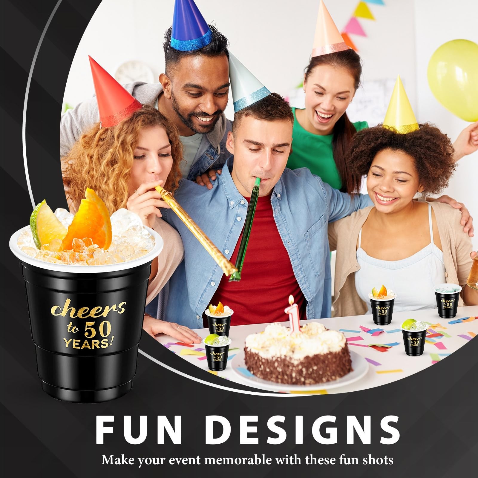 100 Pcs Cheers to 30 40 50 60 70 Years Shot Glasses 2 oz Disposable Birthday …
