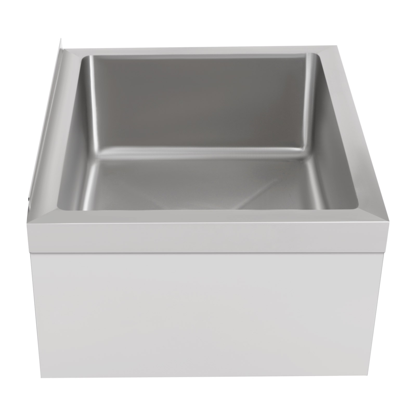 Stainless Steel Commercial Mop Sink 24*24*13in w/ Drain Hose Silver Square