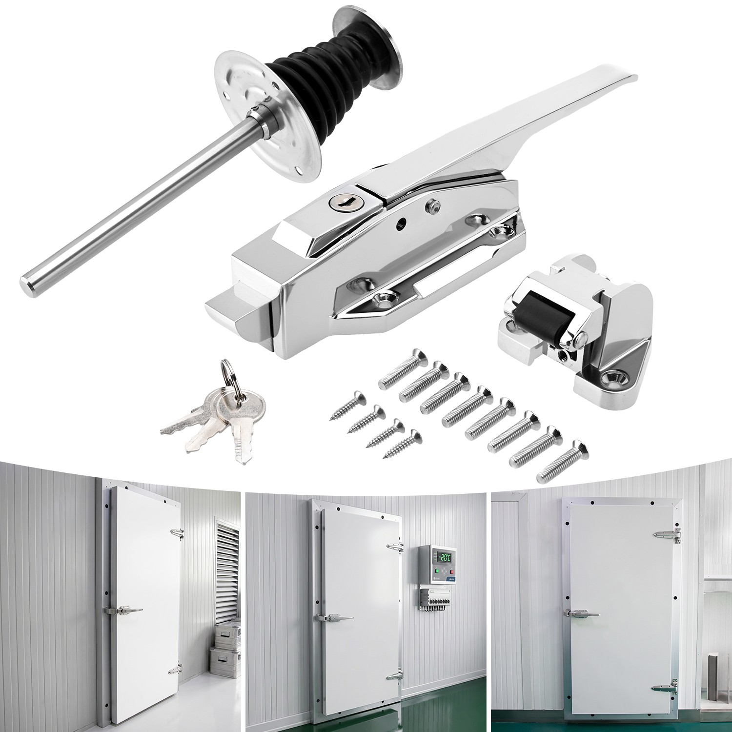 Duty Walk-In Cooler Door Closer Complete Latch Freezer Doors Handle 1/8 -1/4 in