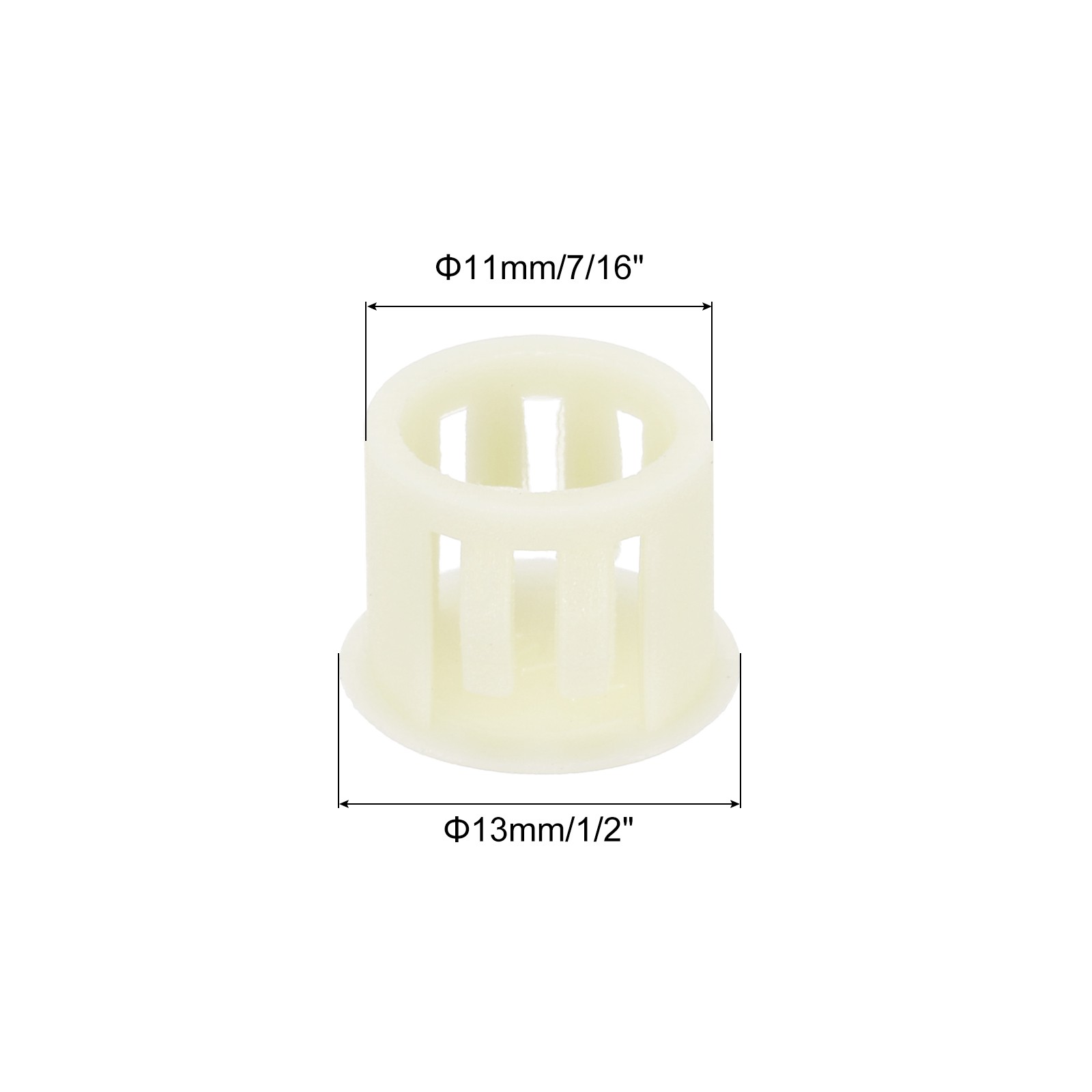 32Pcs 11mm Beige Nylon Plastic Round Locking Hole Plugs Insert End Caps