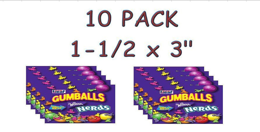10 PACK Candy Vending Machine Label Sticker Decal 1.5 x 3″