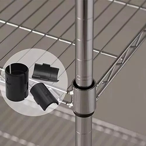Wire Shelf Clips Shelving Split Sleeves Lock Metal Rack Fits 1″ Post 54-Pack