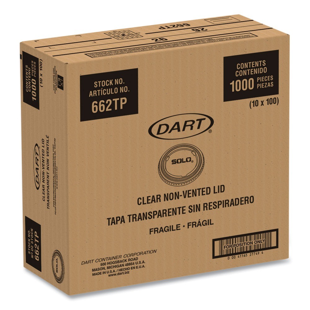 Dart 662TP Plastic Non-Vented Cup Lids – Clear (1000/CT) New